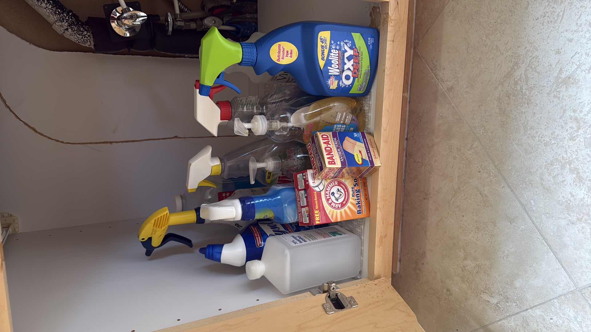 Photo 1 of CONTENTS OF KITCHEN CABINET-MISC CLEANING SUPPLIES