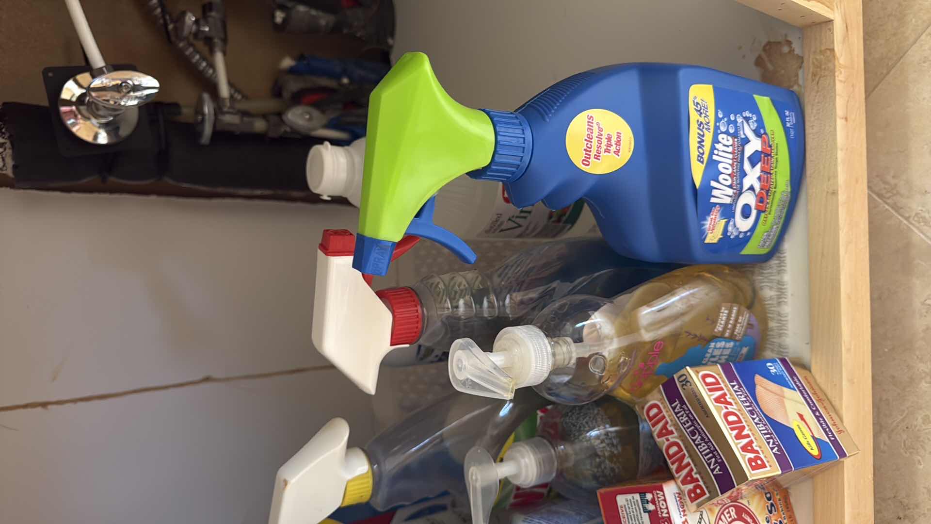 Photo 1 of CONTENTS OF KITCHEN CABINET-MISC CLEANING SUPPLIES