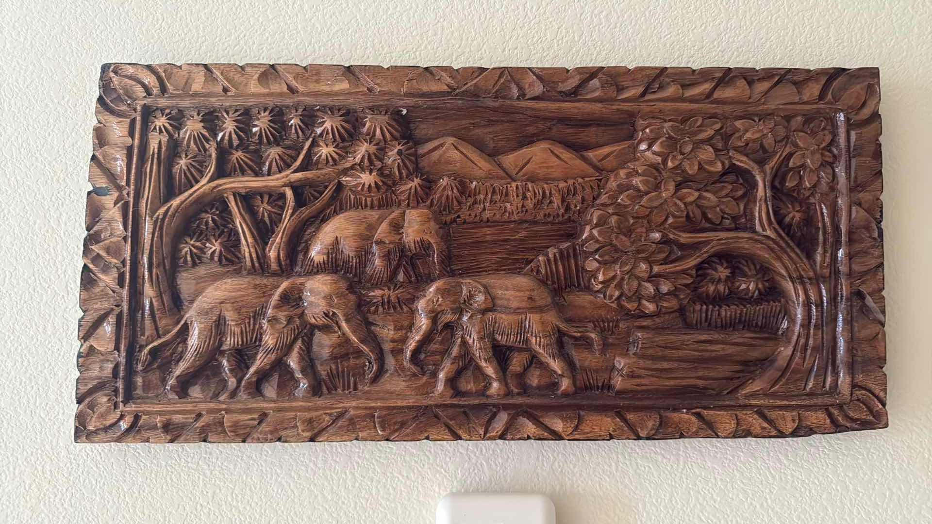 Photo 1 of WOOD ELEPHANT 3D WALL ART 24”x12”