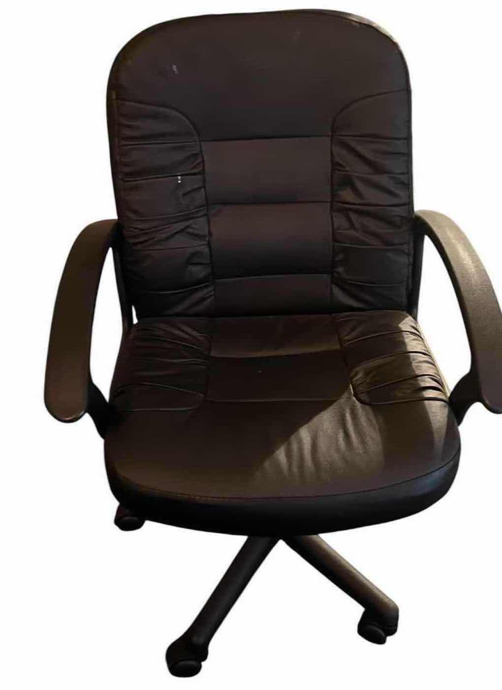 Photo 1 of BLACK FAUX LEATHER SWIVEL OFFICE CHAIR