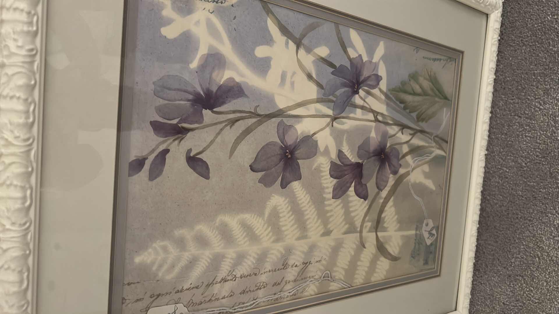 Photo 1 of 2- WHITE FRAMED FLORAL BOTANICAL PRINTS 18" X 23"