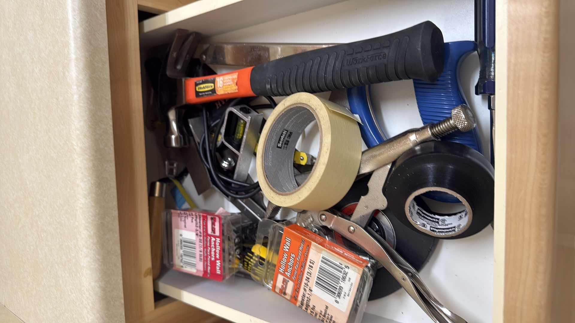 Photo 1 of CONTENTS OF 2 LAUNDRY ROOM DRAWERS-MISC HOME HARDWARE & TOOLS