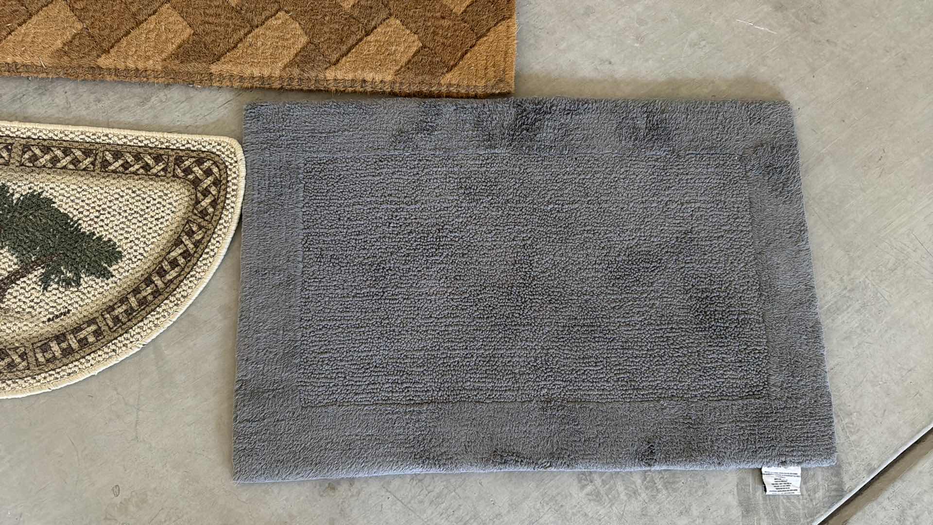 Photo 1 of 2-OUTDOOR FLOOR MATS, GREY THROW RUG