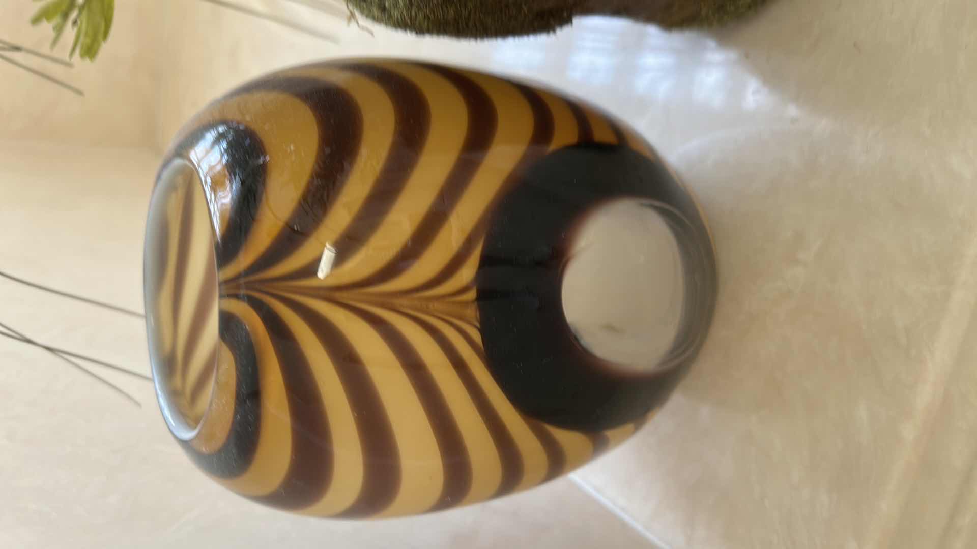 Photo 1 of FAUX ARRANGEMENT GLASS CANDLE HOLDER