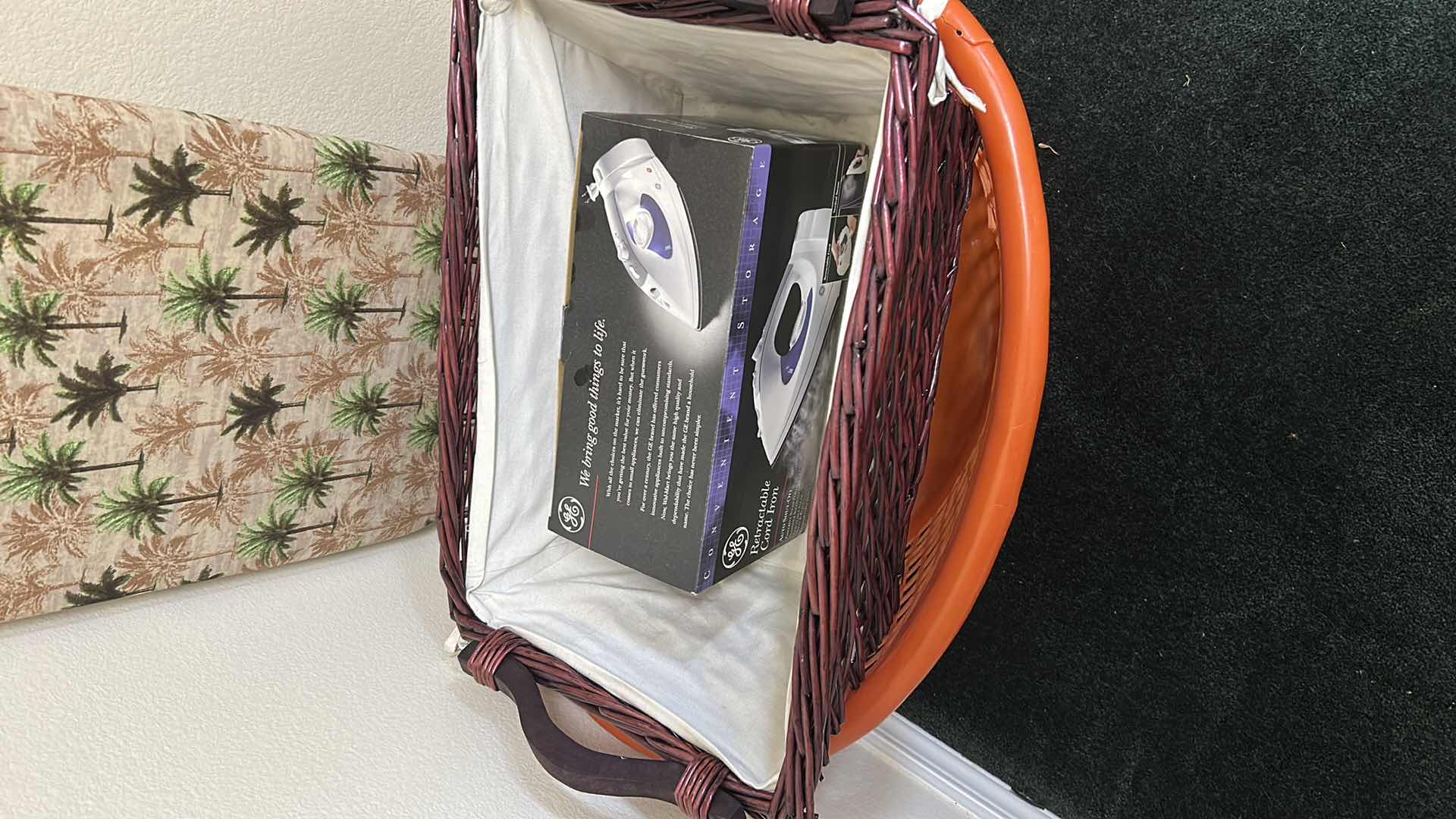 Photo 1 of GE IRON IRONING BOARD 2- LAUNDRY BASKET