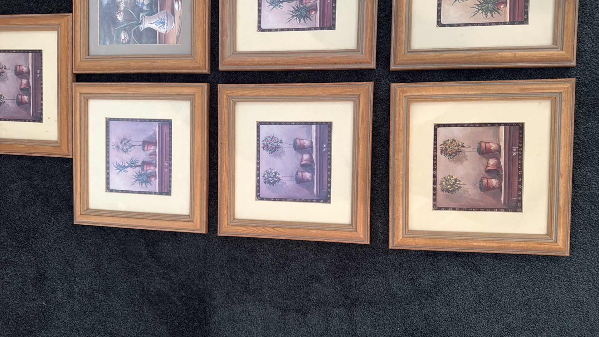 Photo 1 of 7-WOOD FRAMED “PLANTS”ARTWORK 9”x9”