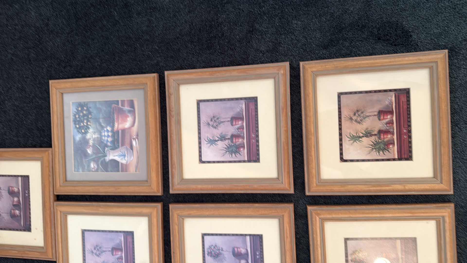 Photo 1 of 7-WOOD FRAMED “PLANTS”ARTWORK 9”x9”