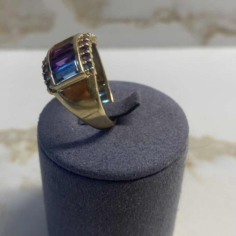 View 3 of 10K YELLOW GOLD W 2.5ctw AMETHYST, CITRON PLUS RING 6G (APPROXIMATE SIZE 8–9) #2