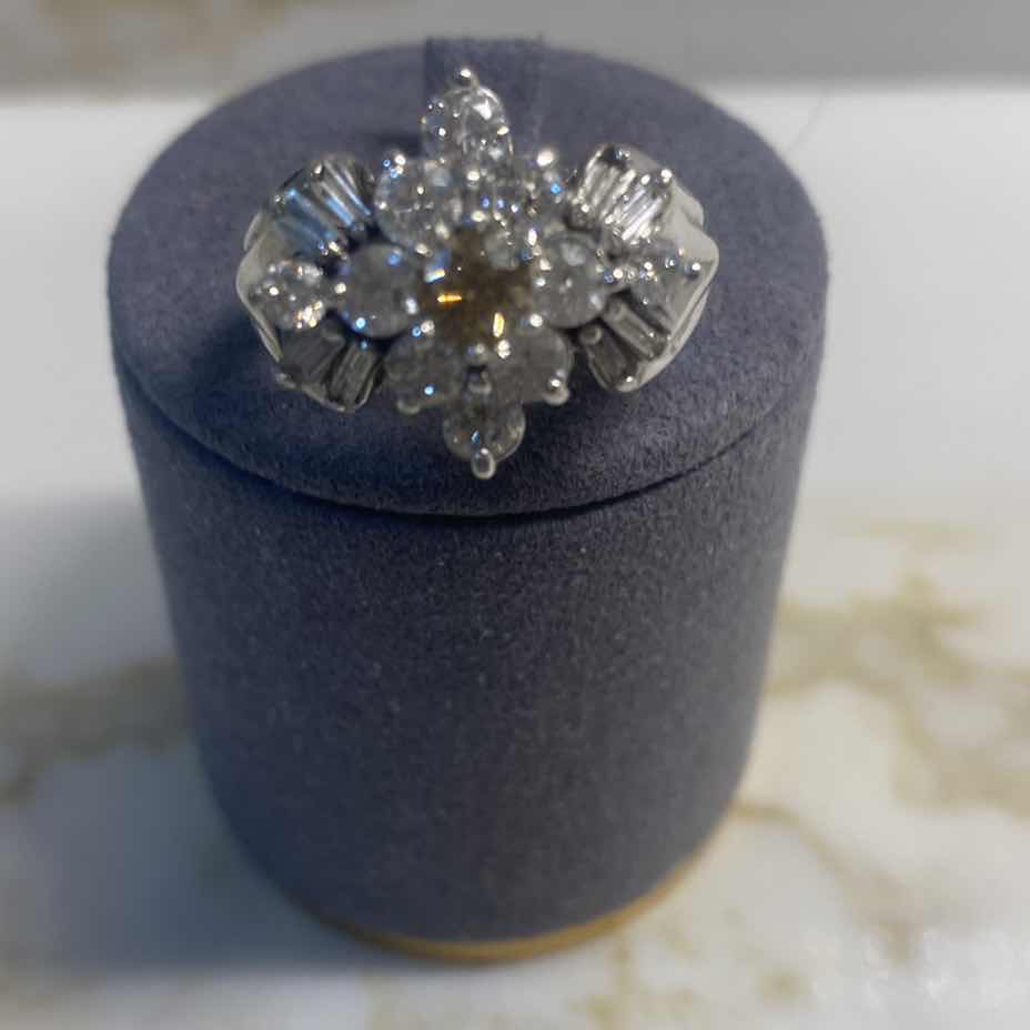 View 1 of 10K WHITE GOLD W 1.5ctw DIAMOND RING 6.5G (APPROXIMATE SIZE 7–8) #19