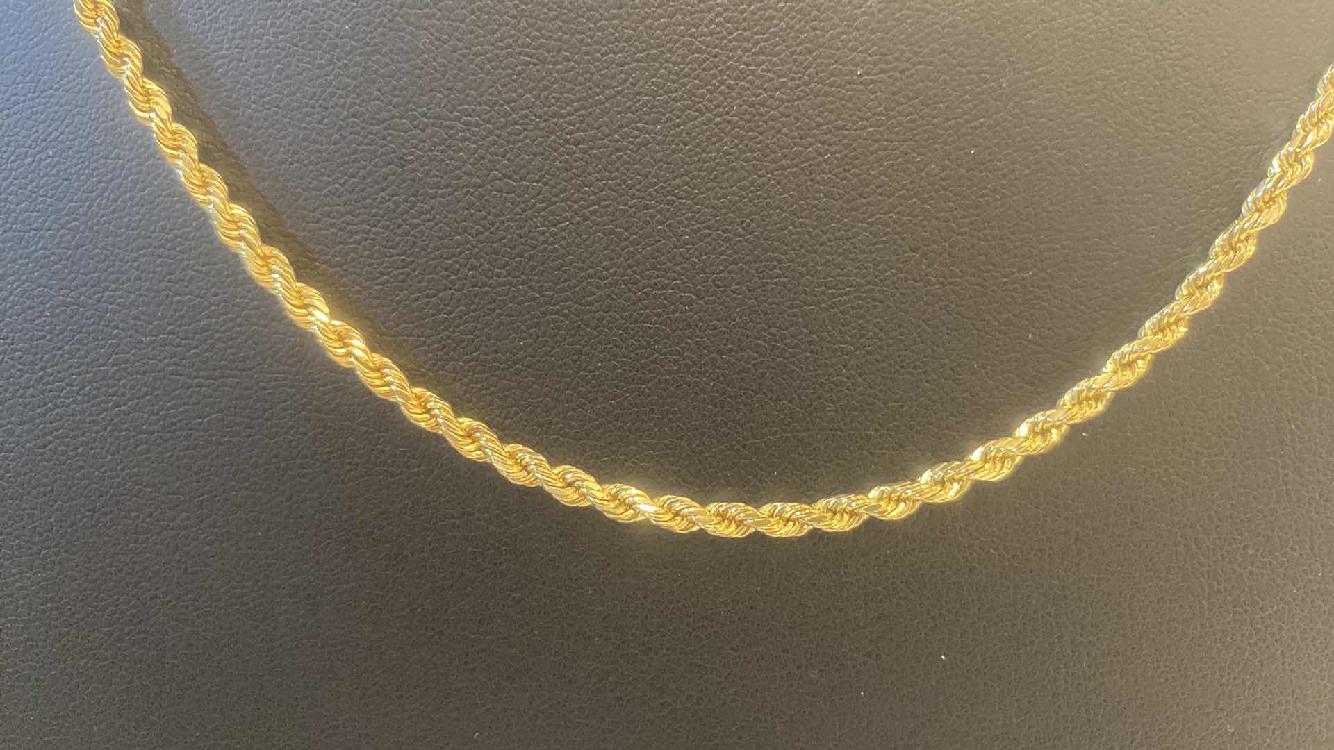 View 4 of 10K YELLOW GOLD ROPE NECKLACE 6G #22