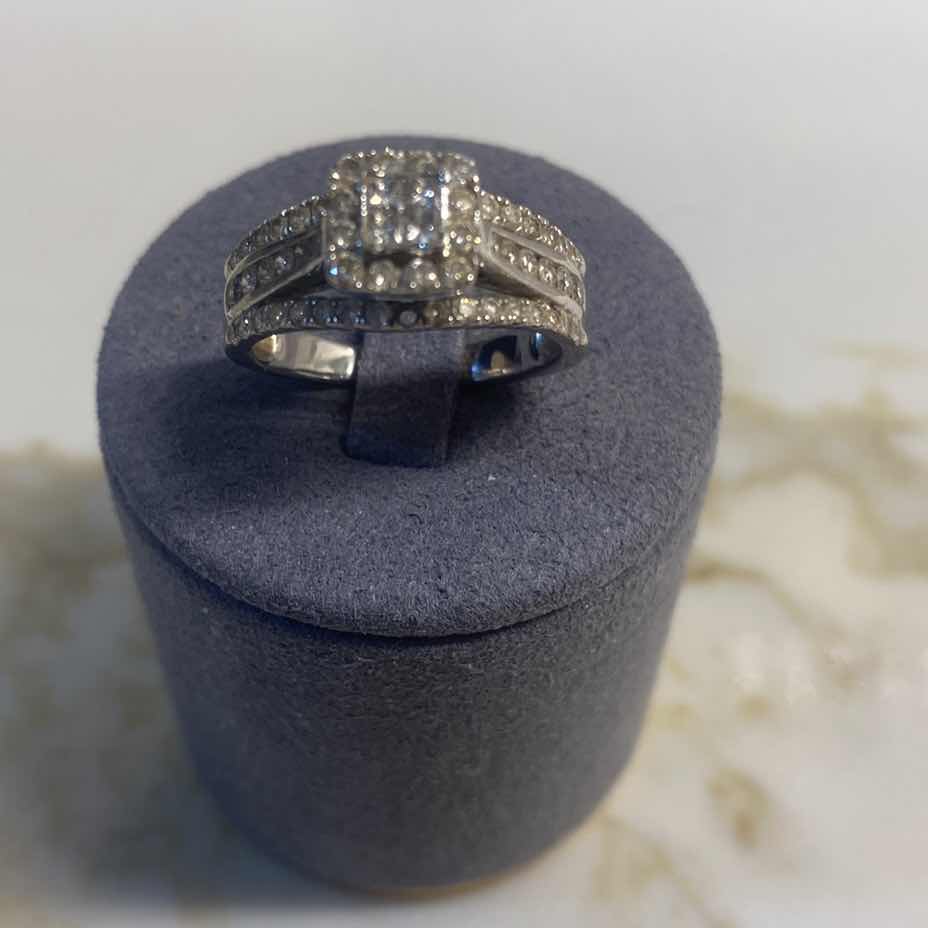 View 1 of 10K WHITE GOLD W 1.25ctw DIAMOND RING 4.3G (APPROXIMATE SIZE 7–8) #21