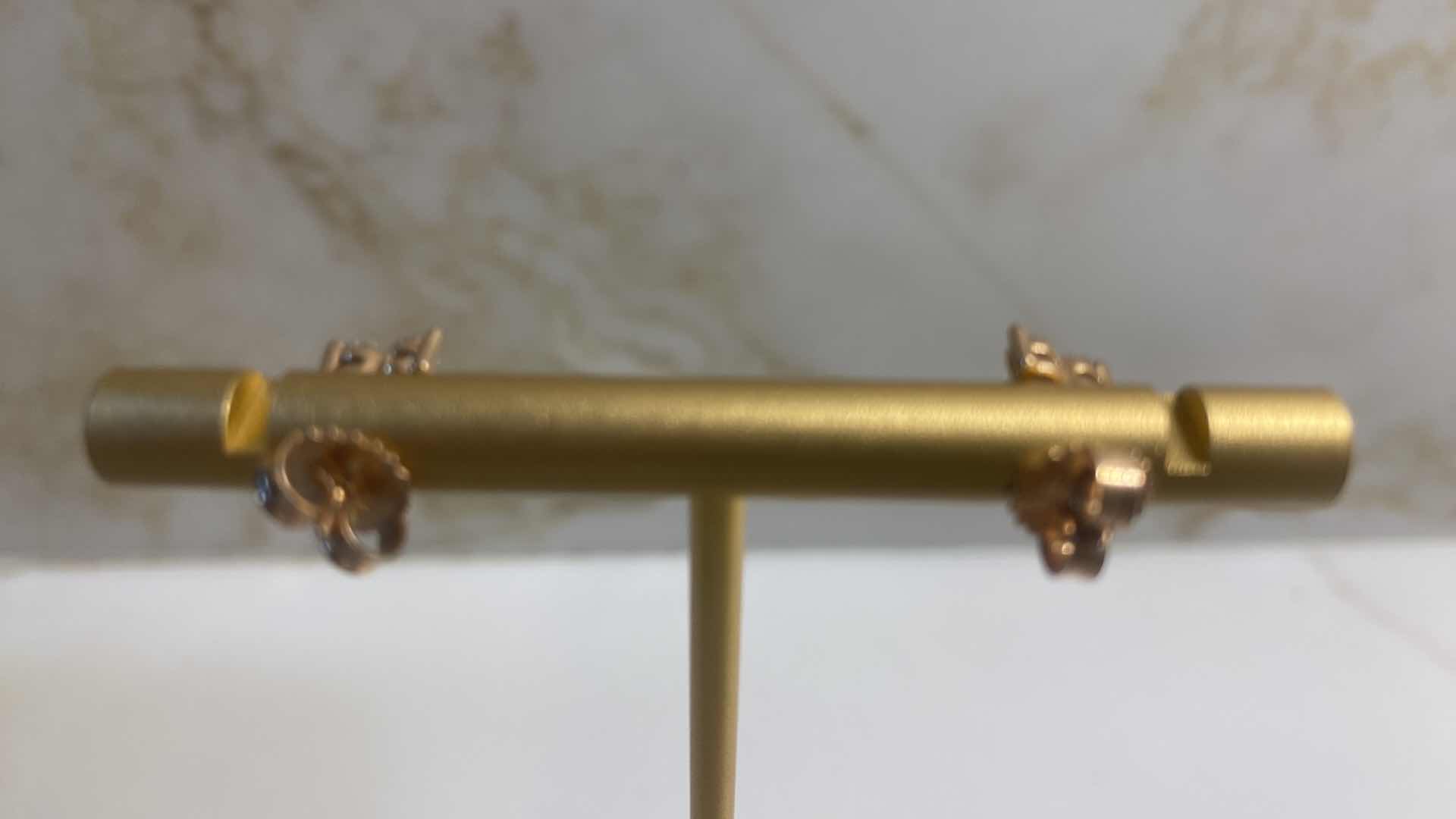 View 4 of 14K ROSE GOLD 0.50ctw DIAMOND STUD EARRINGS 1.2G #54
