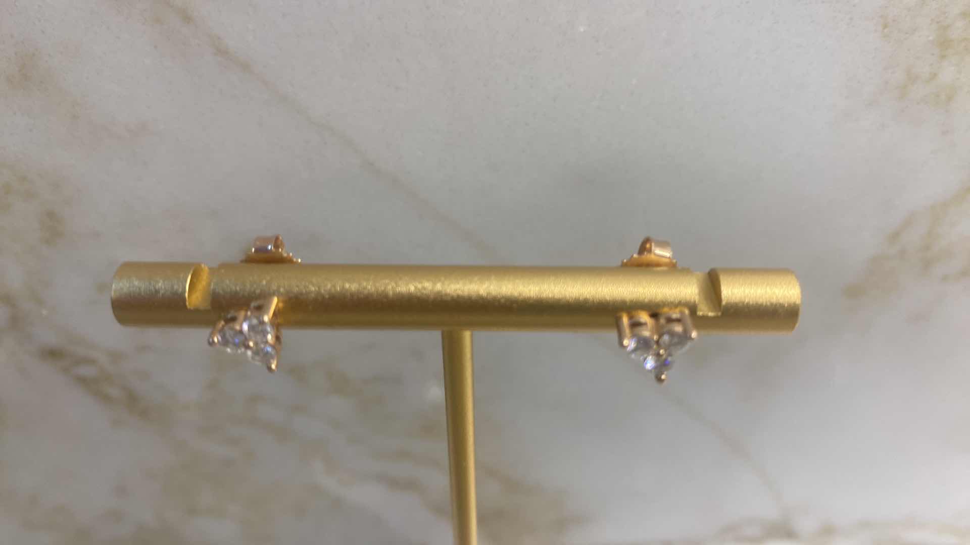 View 3 of 14K ROSE GOLD 0.50ctw DIAMOND STUD EARRINGS 1.2G #54