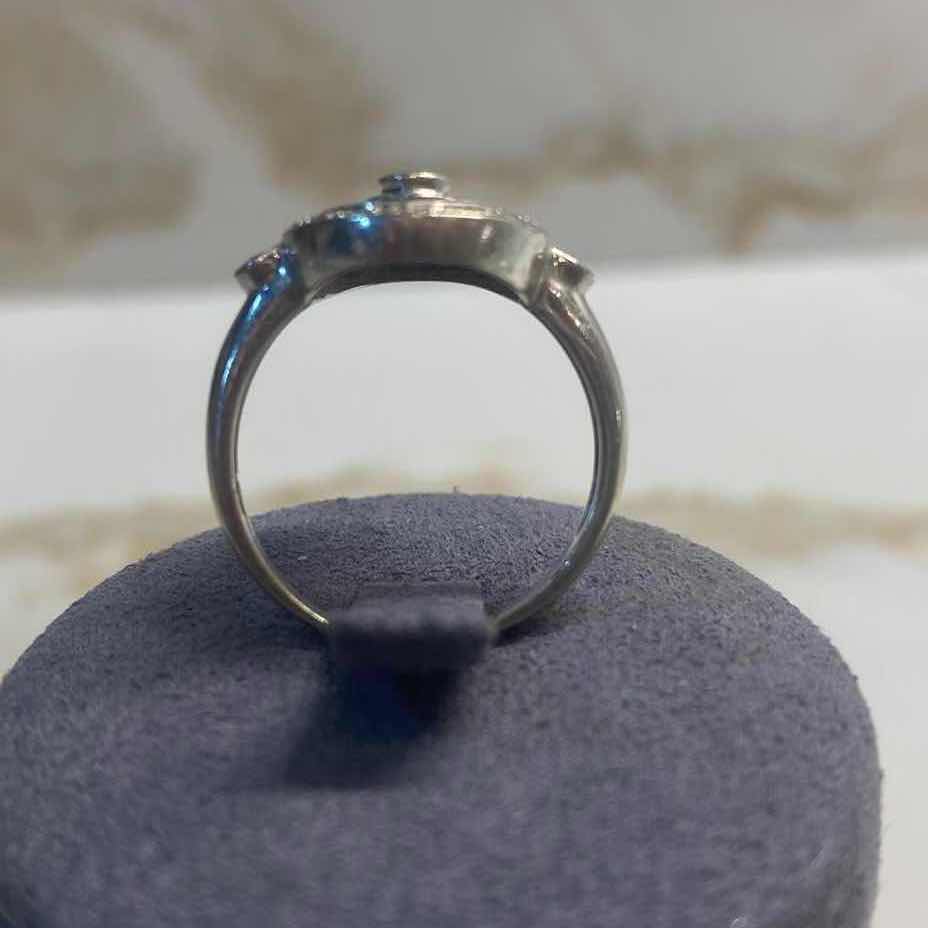 View 4 of 14K WHITE GOLD W 0.25ctw SAPPHIRE & DIAMOND RING 3.75G (APPROXIMATE SIZE 6–7) #63