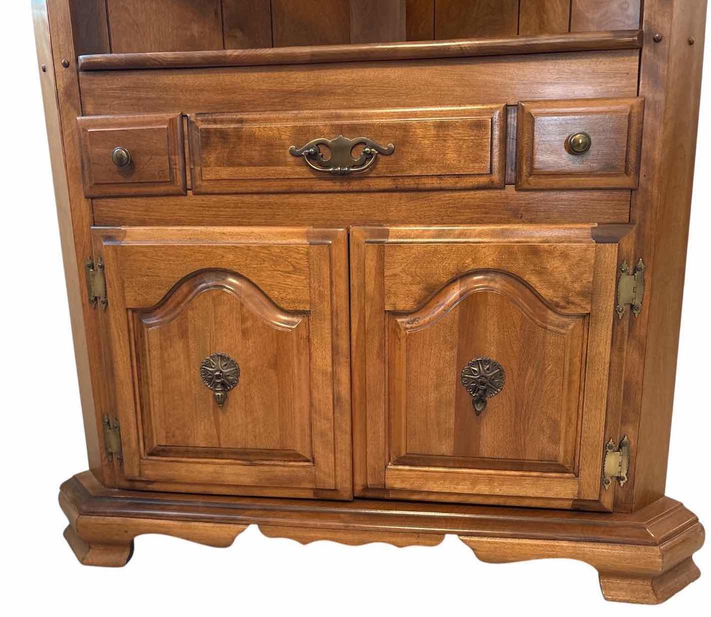 Photo 1 of VINTAGE NUCAL LIGHT OAK CORNER CABINET 48”X23”H77”
