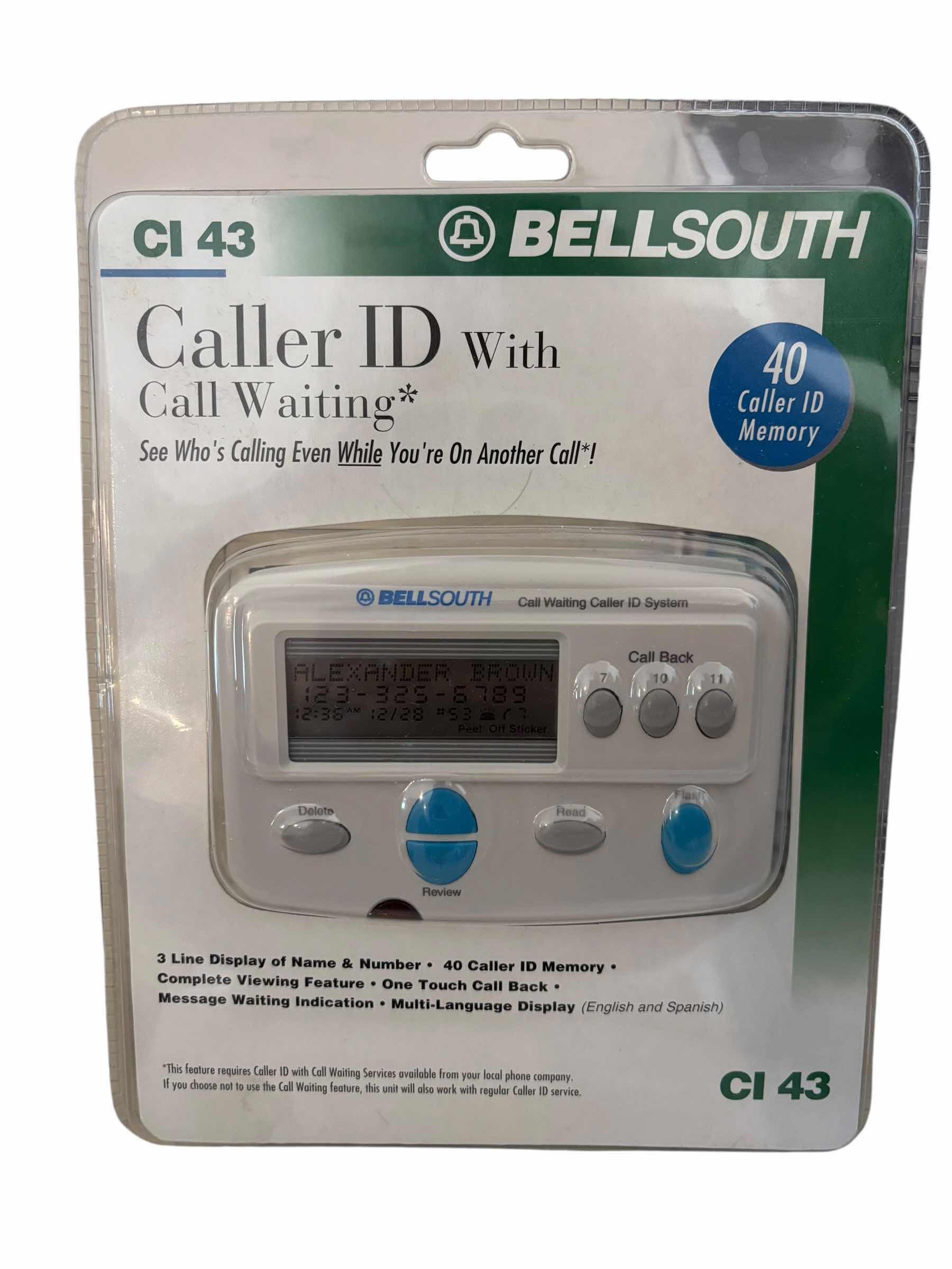 Photo 1 of NIP BELLSOUTH CALLER ID WITH CALL WAITING