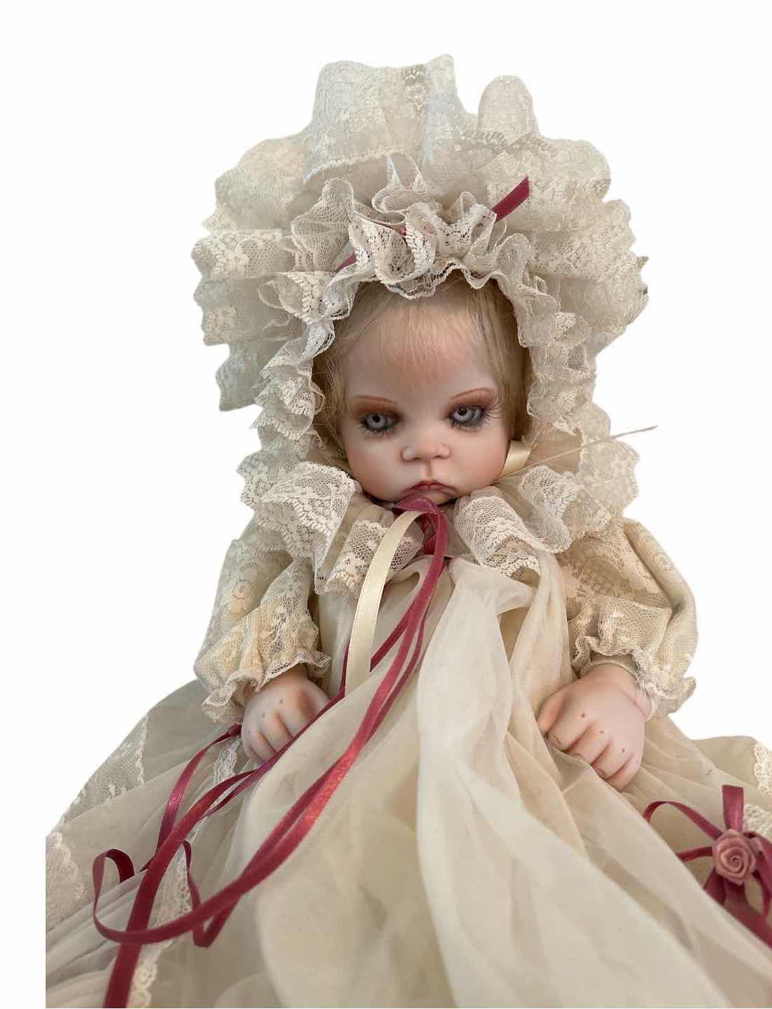 Photo 1 of VINTAGE BOEHM PORCELAIN ELENA CHRISTENING DOLL H15”