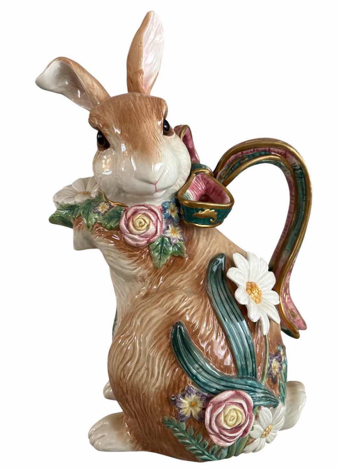 Photo 1 of VINTAGE FITZ AND FLOYD WOODLAND SPRING RABBIT PITCHER H12”
