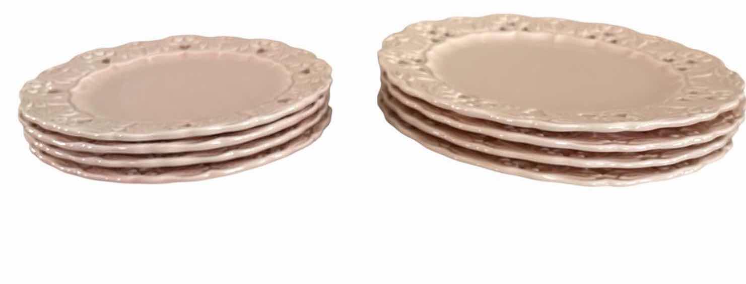 Photo 1 of (8)PCS NATURAL CERAMICS PLATE SET IN ROSE D11”