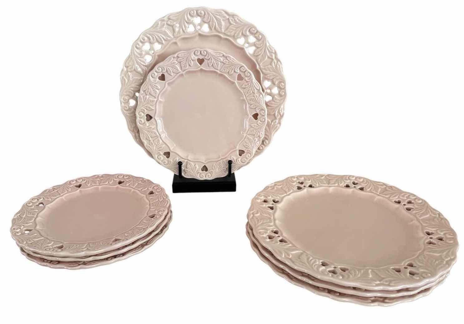 Photo 1 of (8)PCS NATURAL CERAMICS PLATE SET IN ROSE D11”