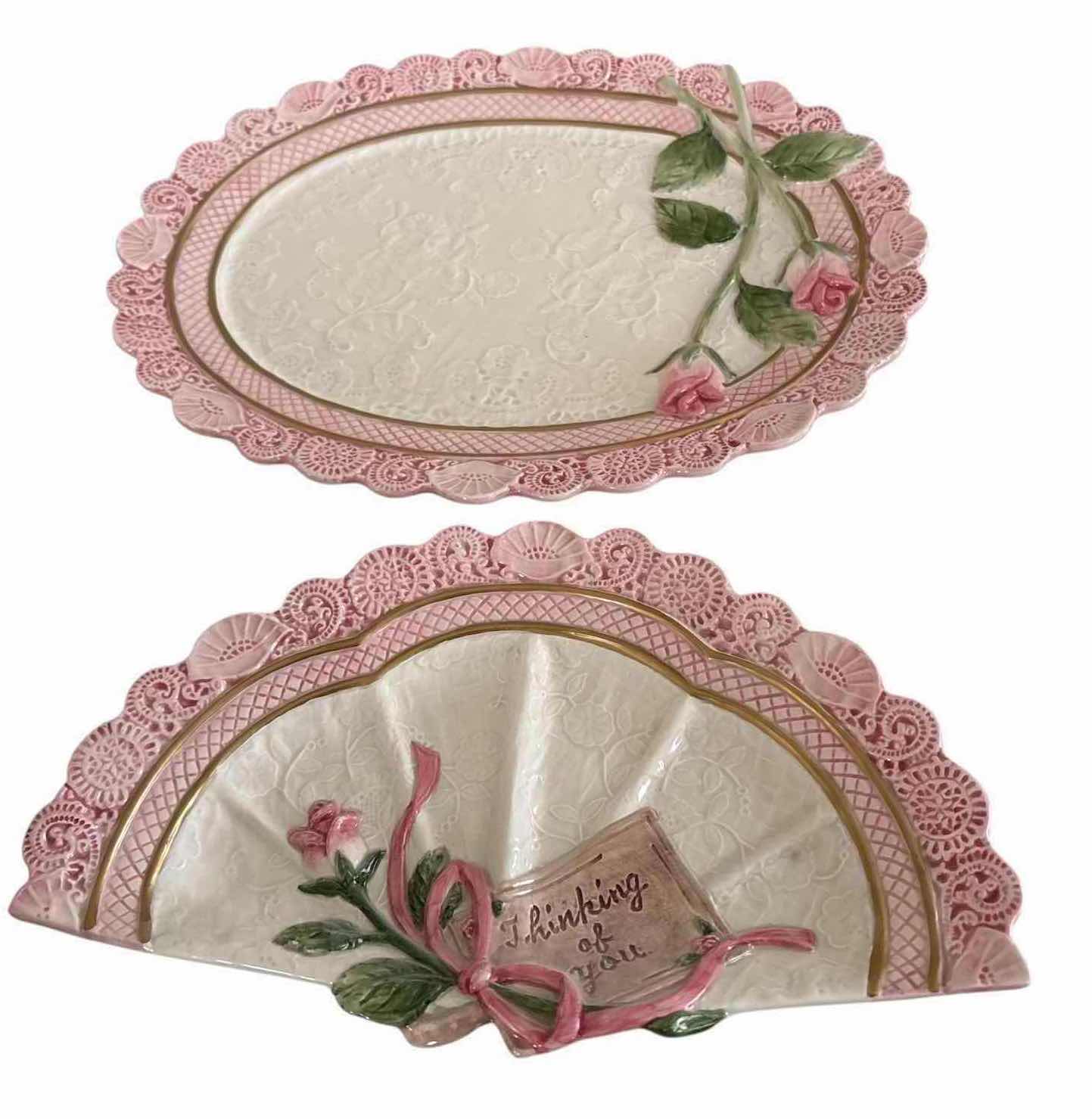 Photo 1 of (5)PCS CERAMIC TRAYS AND BASKET H6”