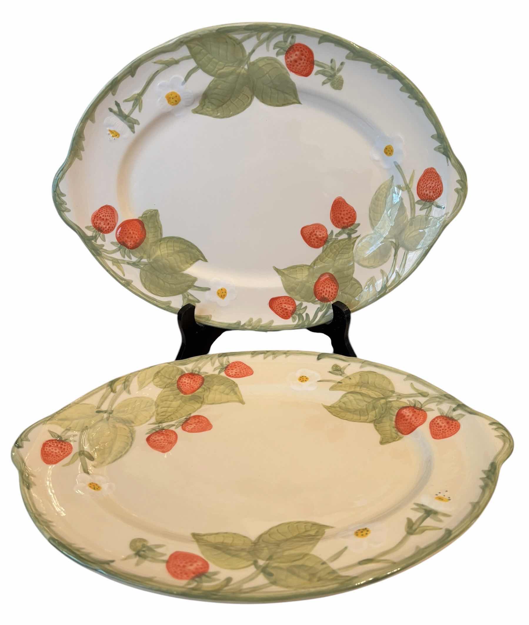 Photo 1 of FRANCISCAN EARTHENWARE STRAWBERRY FAIR PATTERN SERVING PLATTERS (2) $45