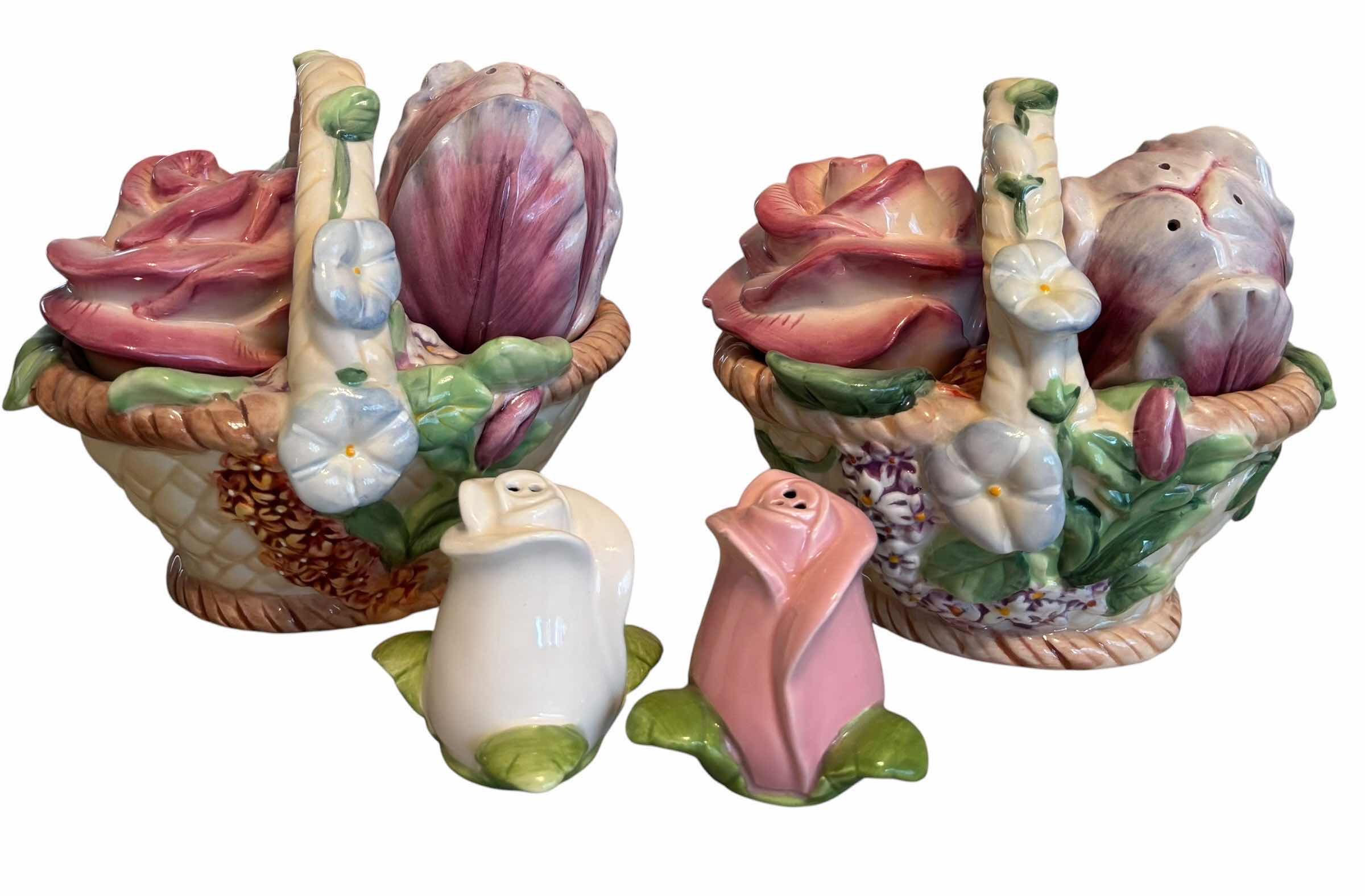 Photo 1 of COLLECTION OF ROSE THEMED SALT N PEPPER SHAKERS