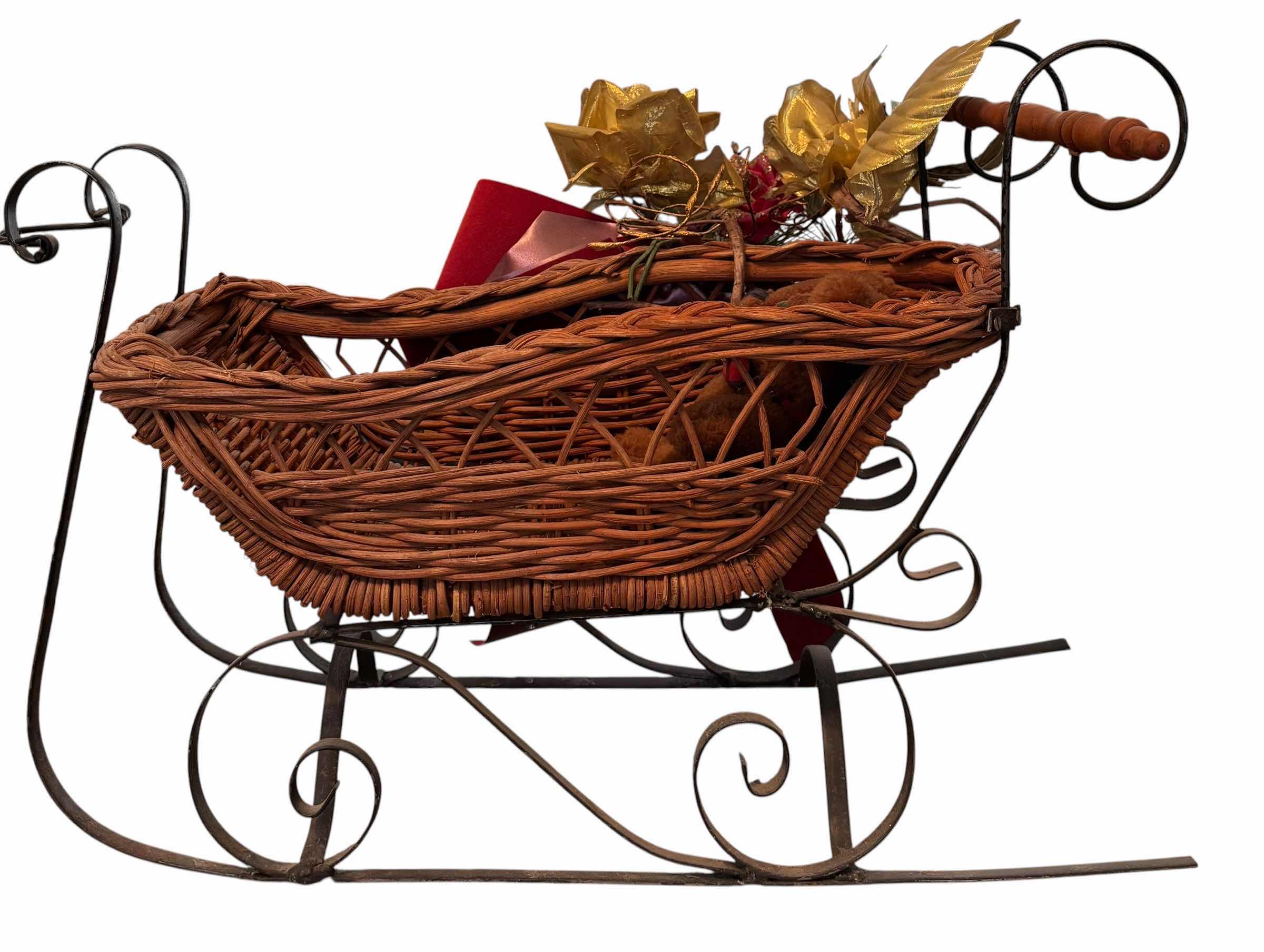 Photo 1 of CHRISTMAS SLEIGH WITH SMALL TEDDY BEAR H14”