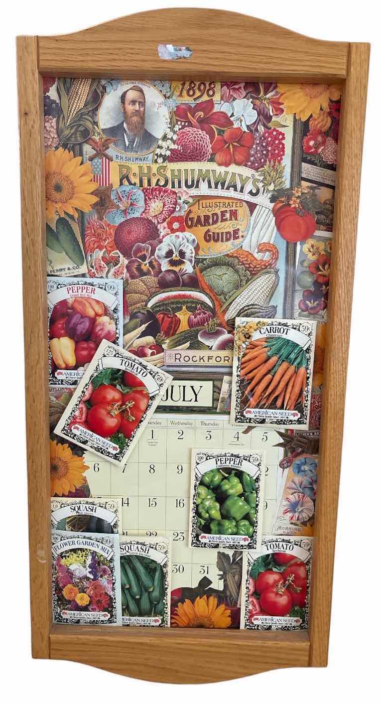 Photo 1 of (2)PCS VINTAGE WOOD WALL CALENDAR HOLDER H27”