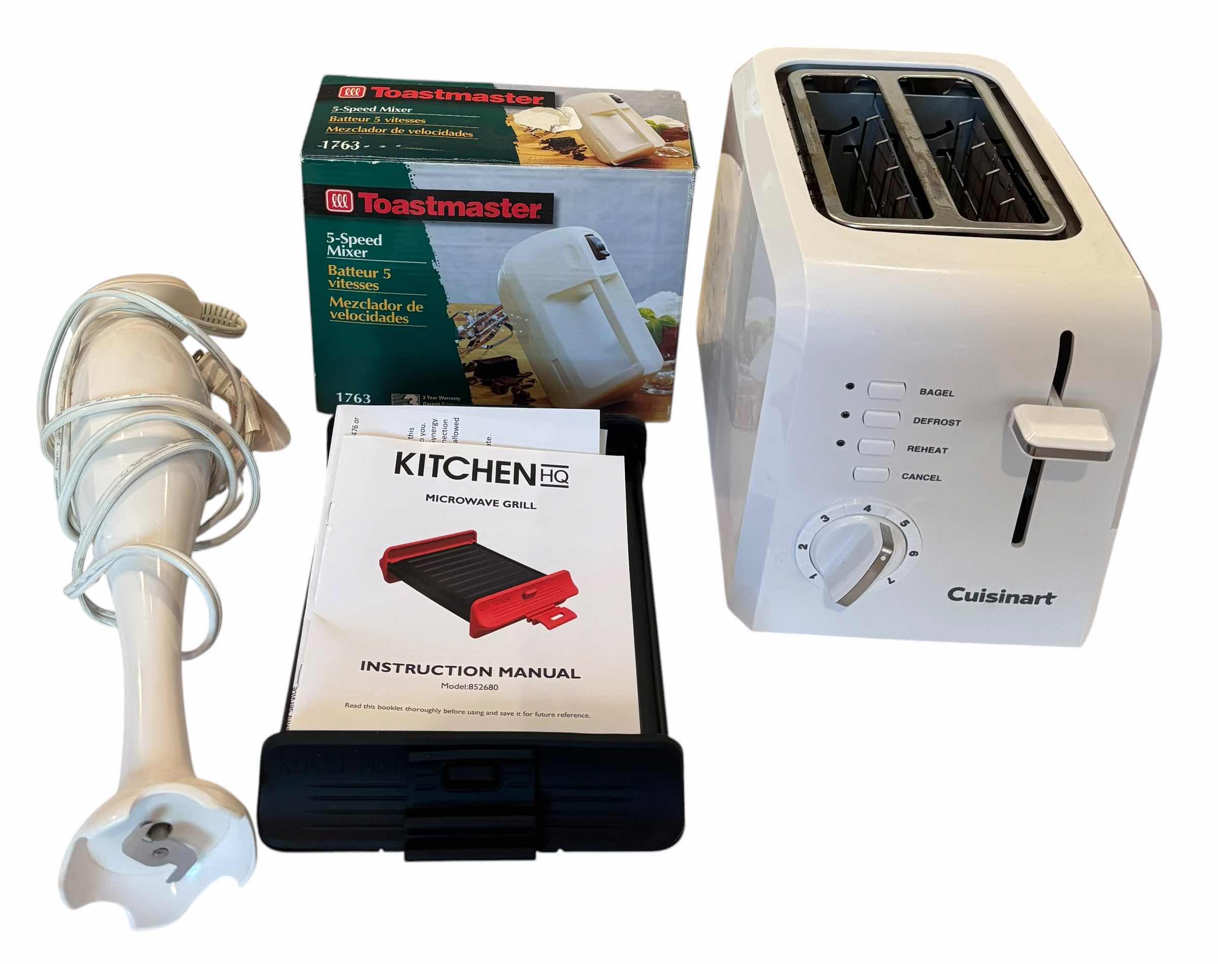 Photo 1 of TOASTER, HAND MIXER, NIB MICROWAVE GRILL & HAND BLENDER