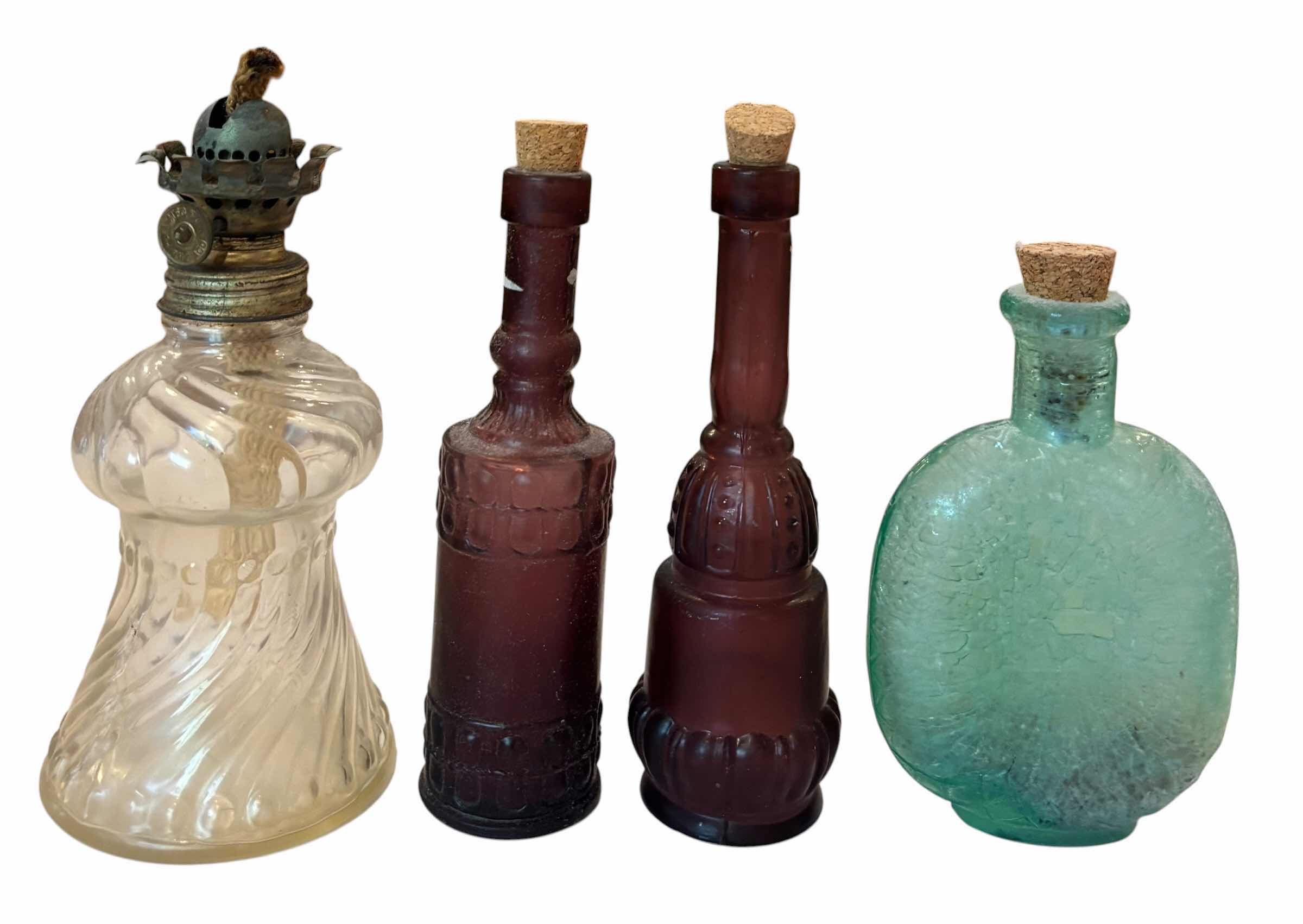 Photo 1 of COLLECTION OF SMALL GLASS BOTTLES, TALLEST H6”