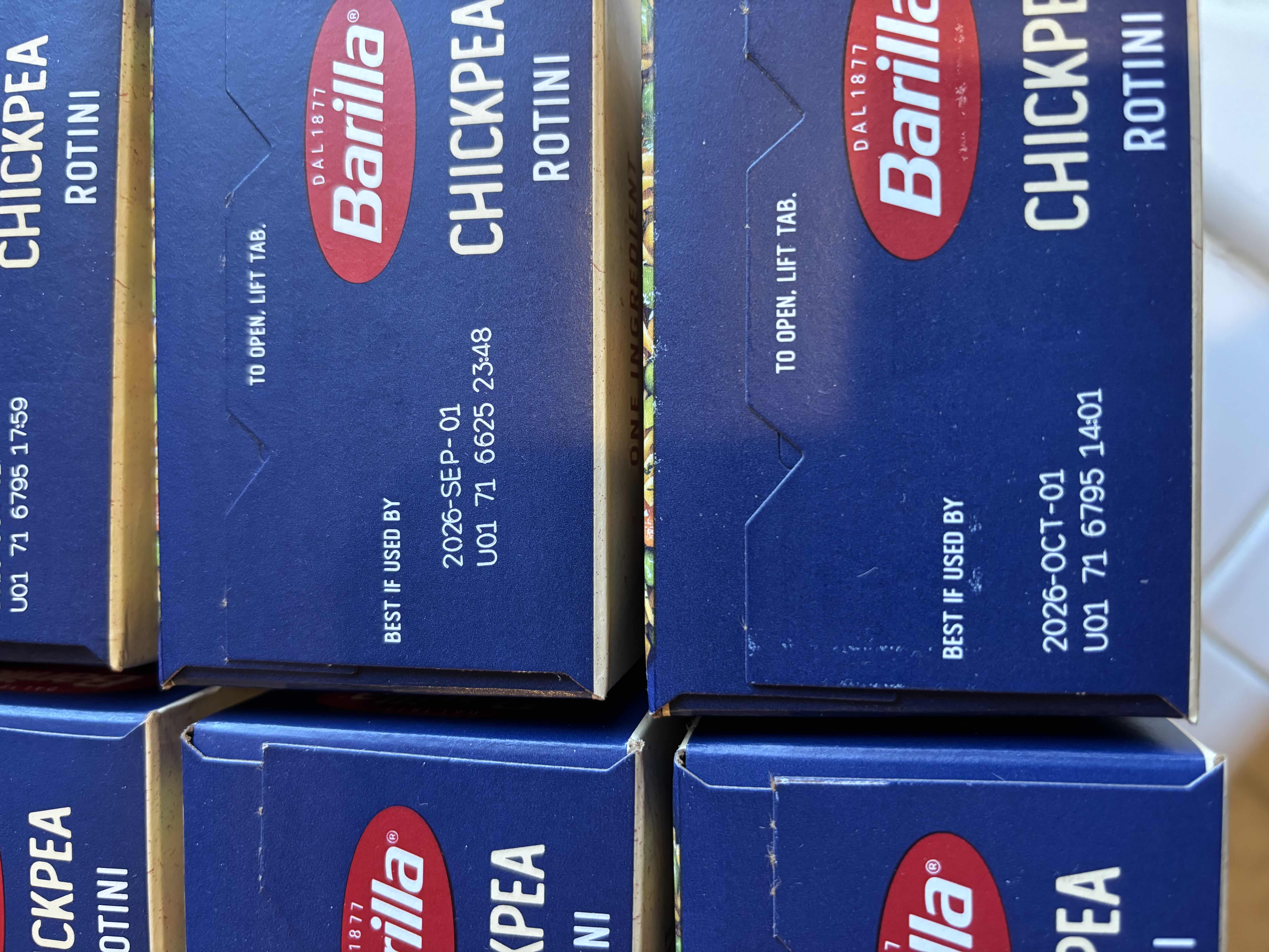 Photo 1 of NIB BARILLA CHICKPEA ROTINI (15 BOXES)