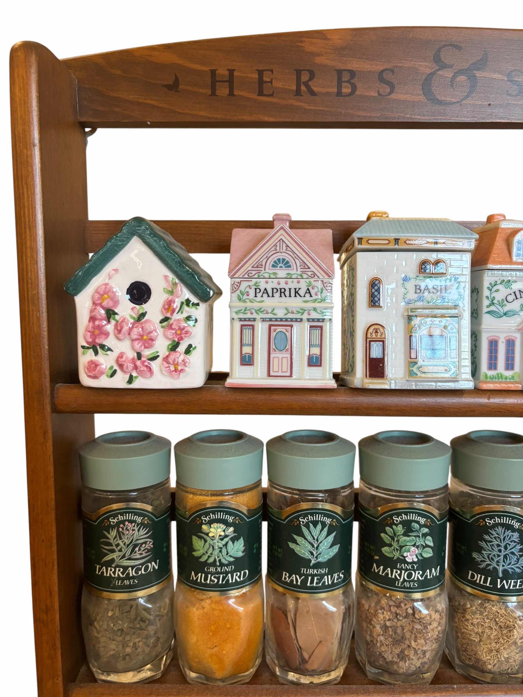 Photo 1 of VINTAGE SPICE RACK WITH SPICES