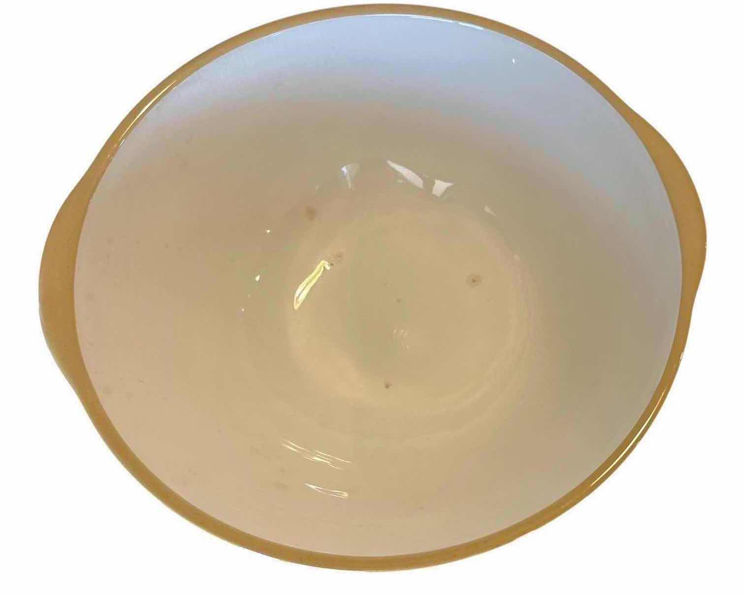 Photo 1 of (2)PCS VINTAGE T.G. GREEN GRIPSTAND YELLOW POTTERY MIXING BOWLS D12”