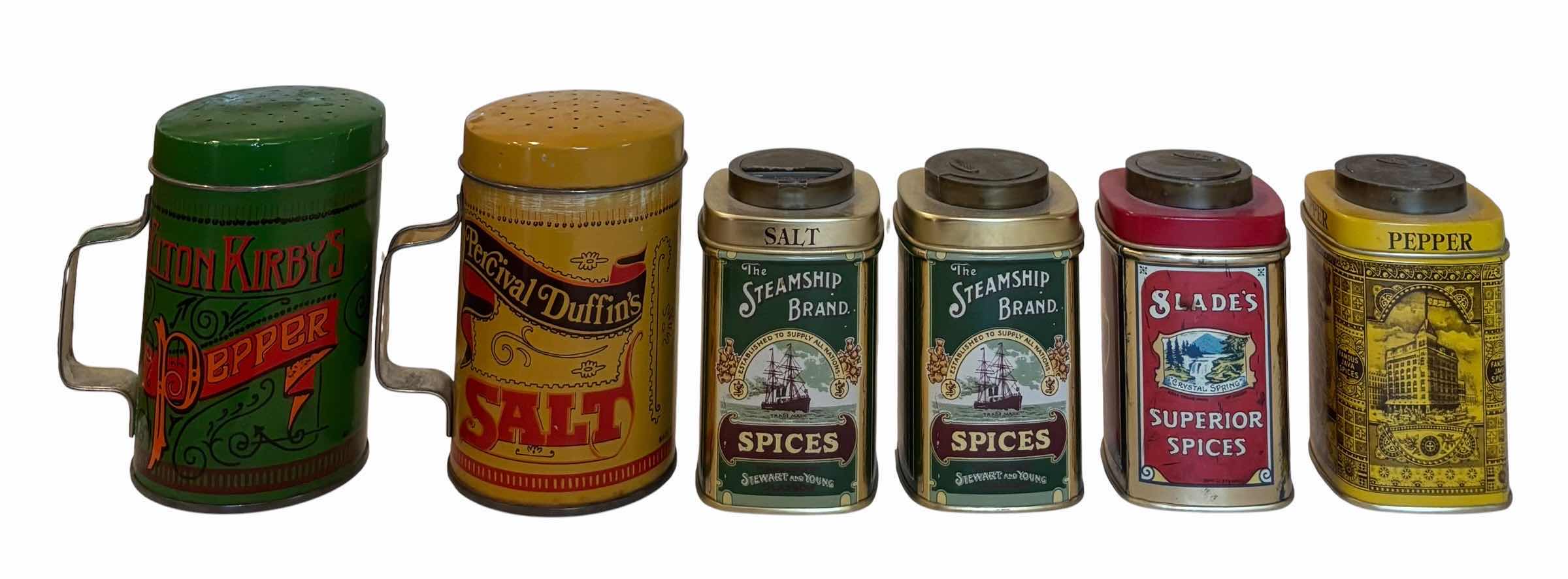 Photo 1 of COLLECTIBLE SPICE TINS (11), TALLEST H4”