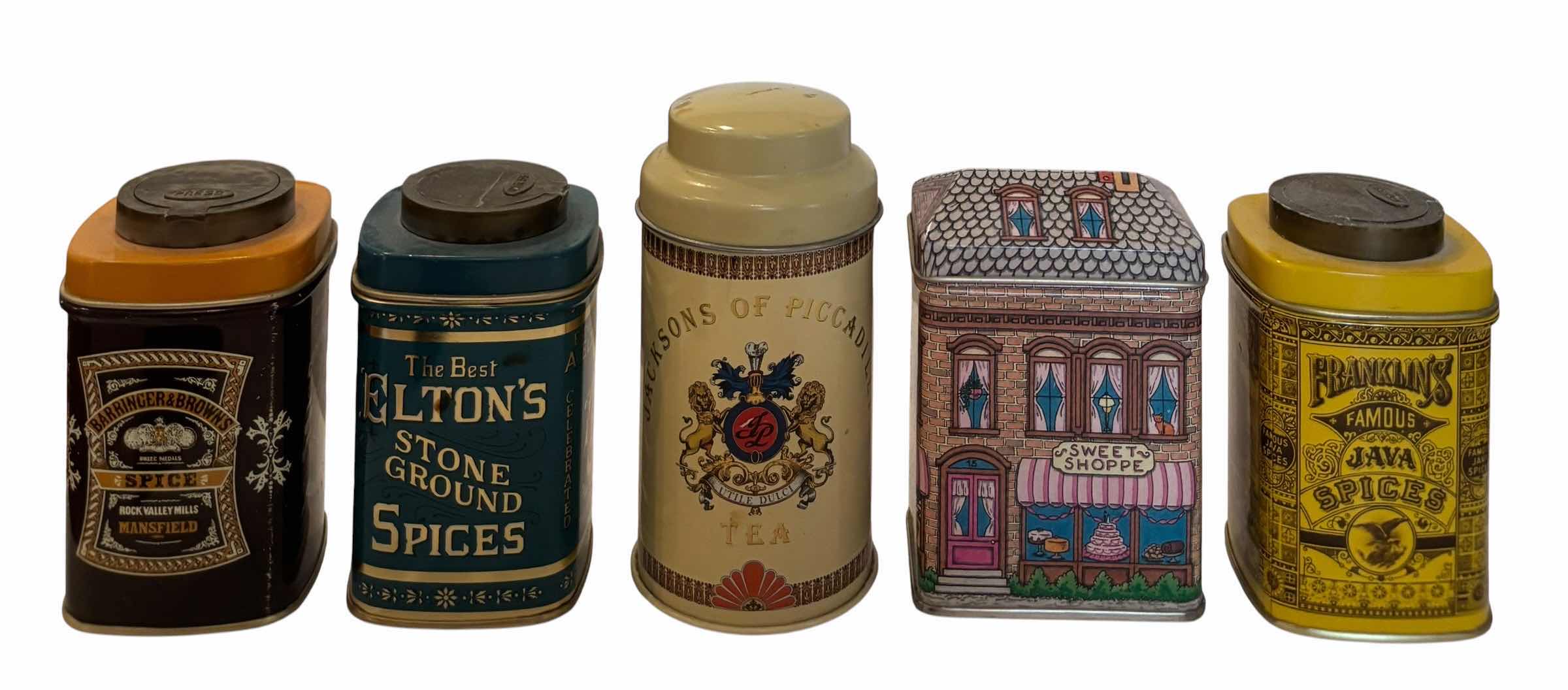 Photo 1 of COLLECTIBLE SPICE TINS (11), TALLEST H4”