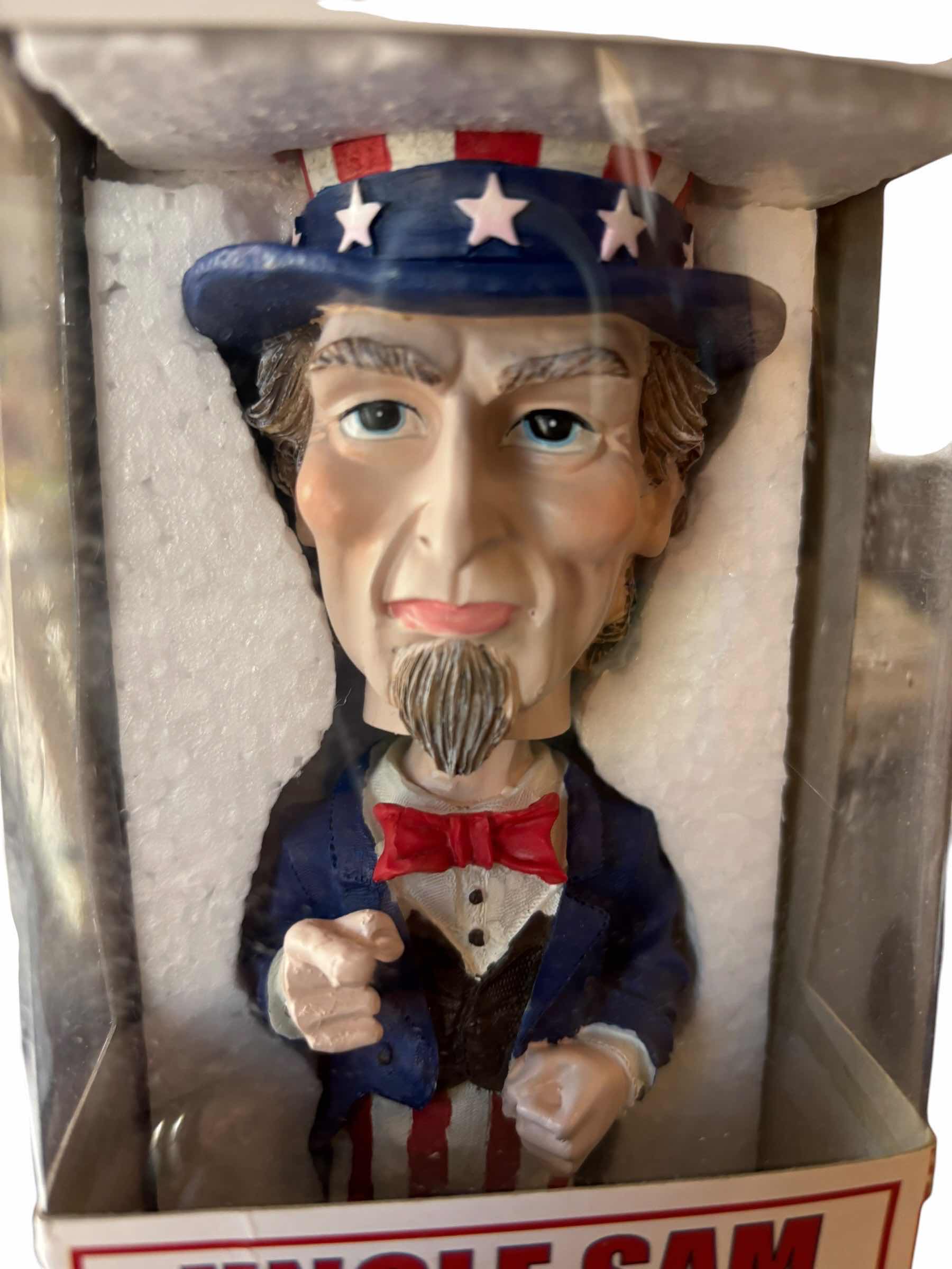 Photo 1 of NIB UNCLE SAM BOBBLE HEADS (3)