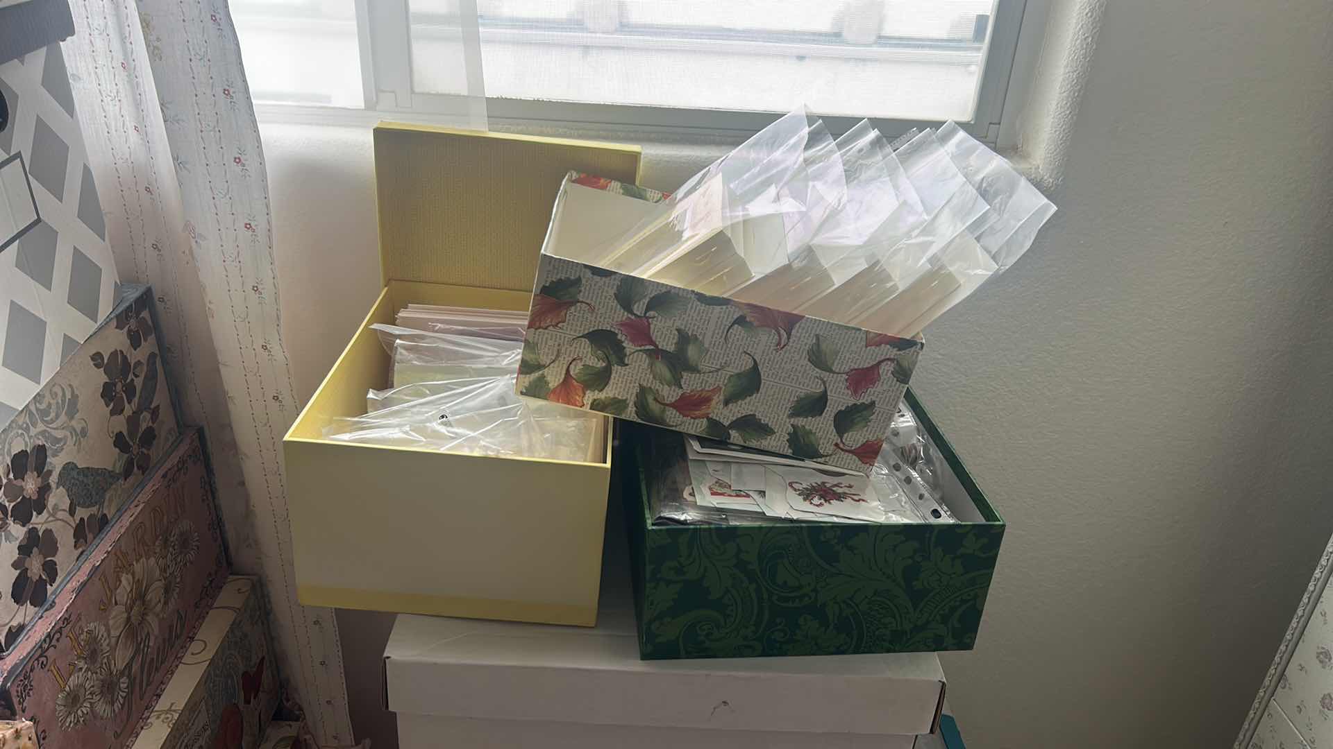 Photo 1 of THREE BOXES OF HANDMADE GREETING CARDS AND SUPPLIES