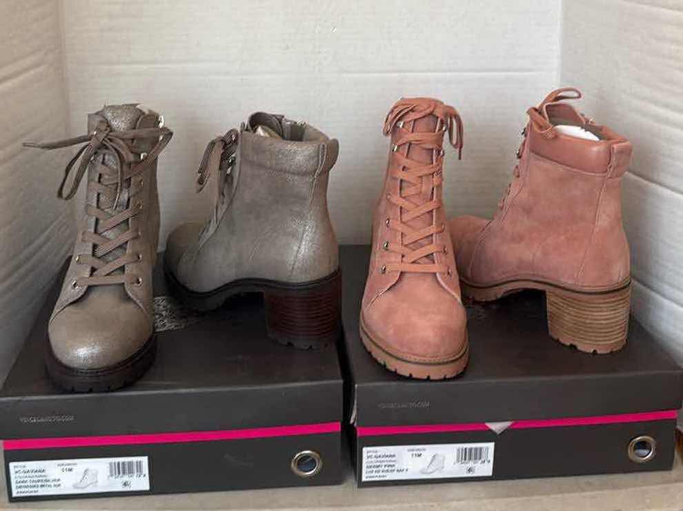 Photo 1 of 2- VINCE CAMUTO BOOTS SUEDE TAUPE & PINK SIZE 11