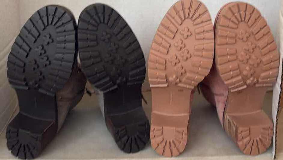 Photo 1 of 2- VINCE CAMUTO BOOTS SUEDE TAUPE & PINK SIZE 11