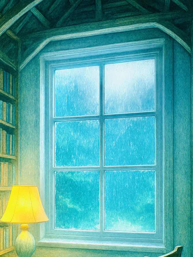 雨の図書館