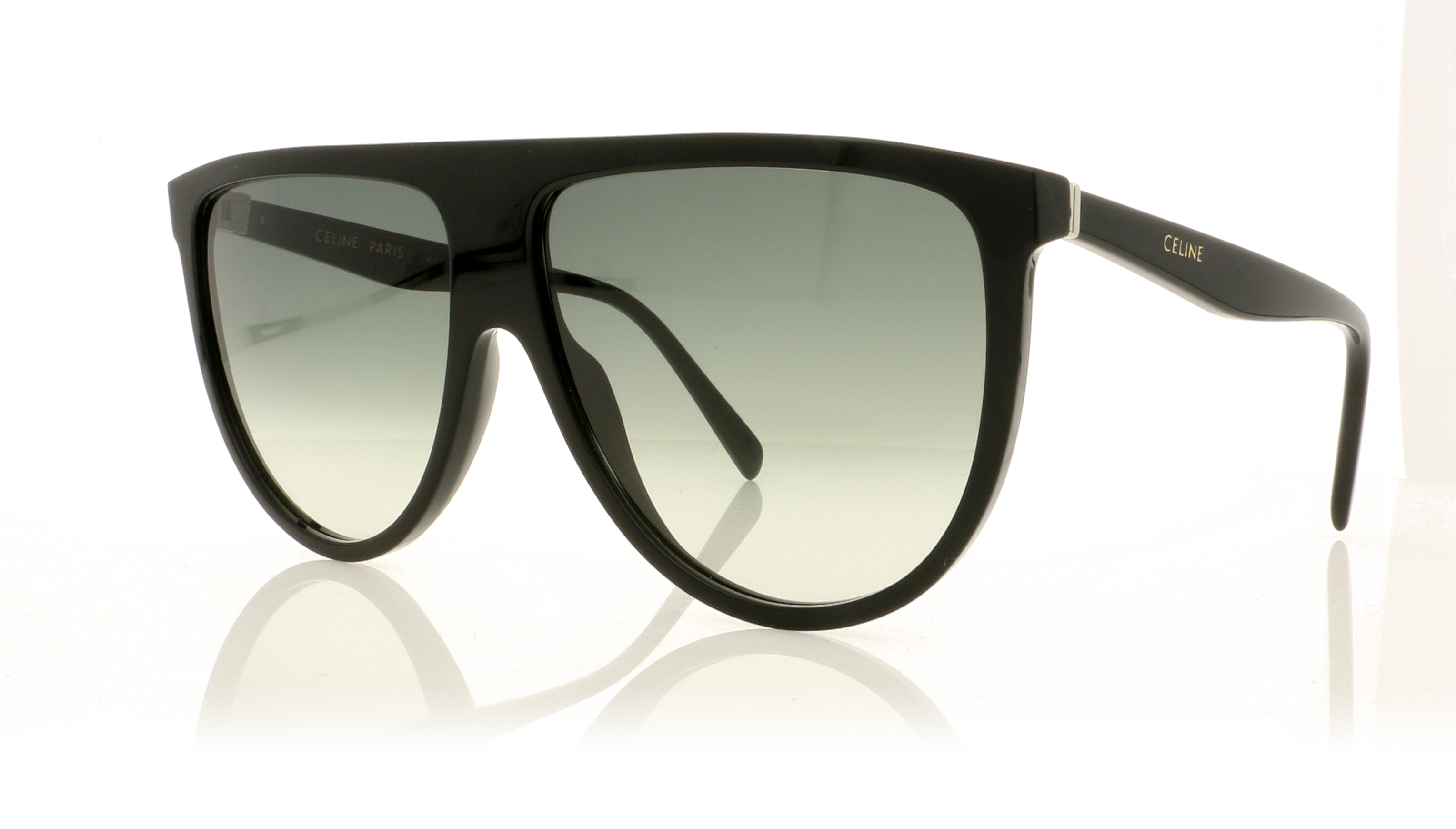 Celine Thin Shadow CL4006IN Black/Green Gradient Lenses 01P Sunglasses