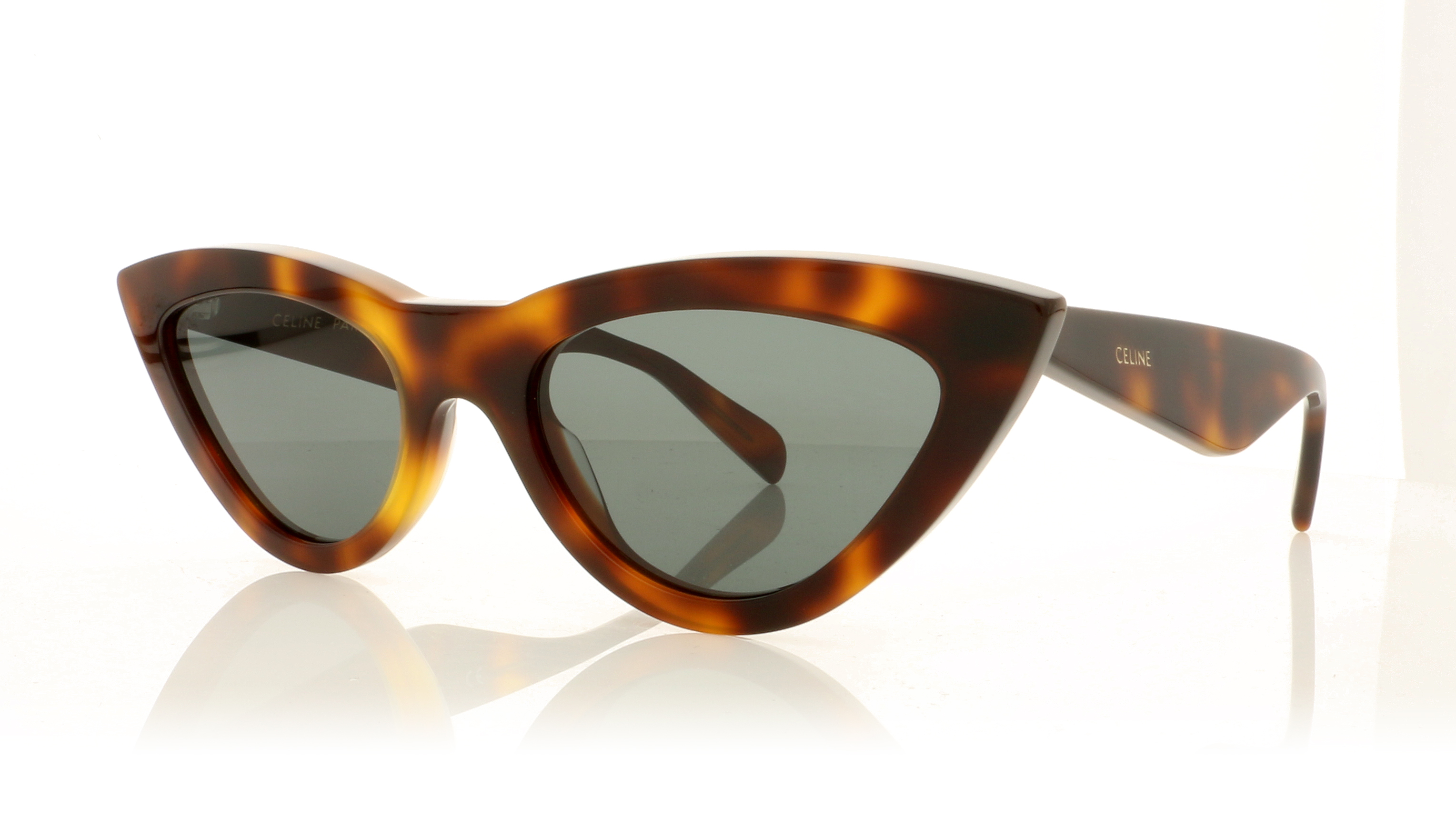 Celine CL4019IN Tortoiseshell/Green Lenses 53N Sunglasses