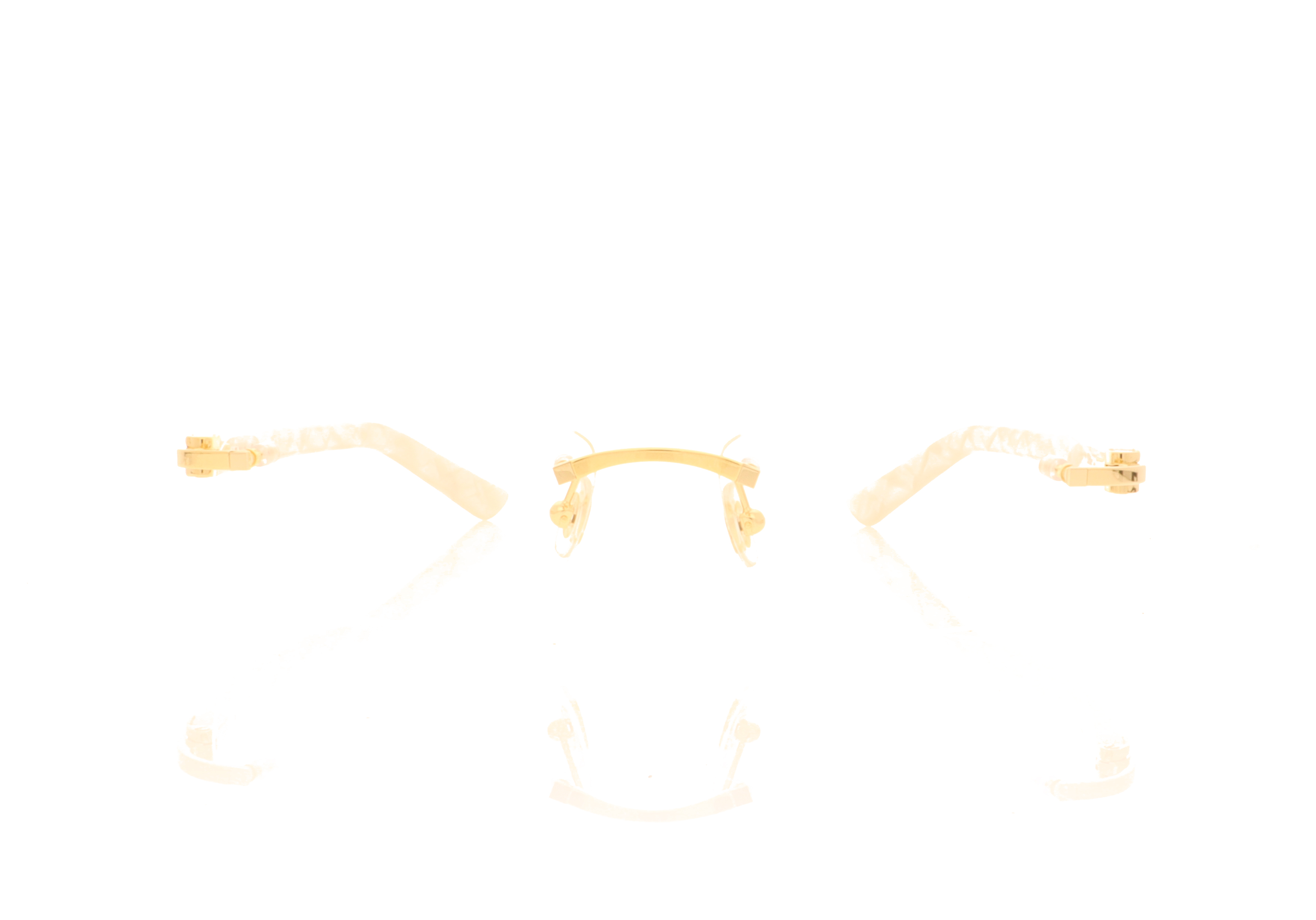 Cartier CT0056O 56 Gold/White 2 Glasses