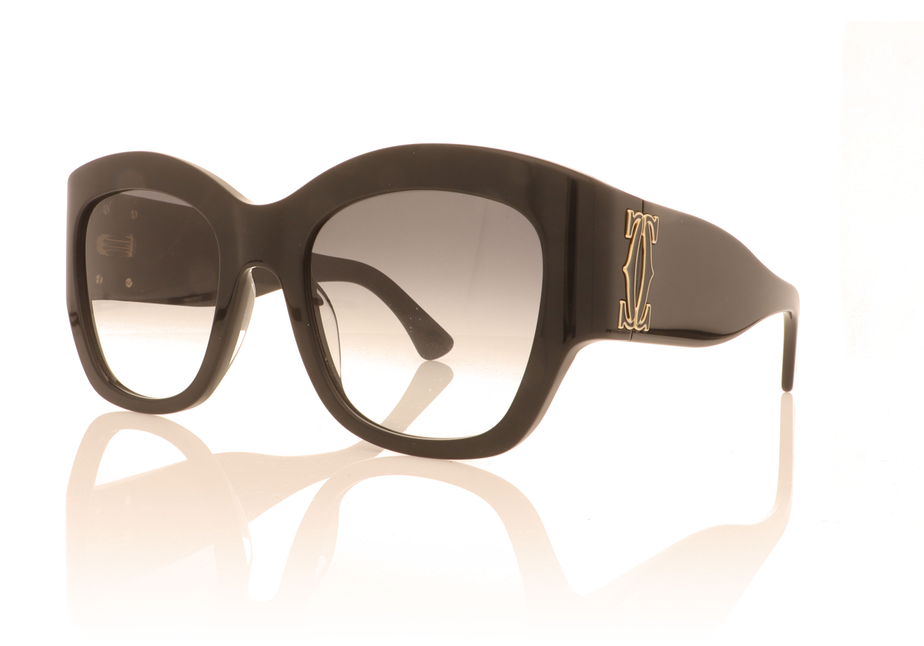 Cartier CT0304S Black/Grey 001 Sunglasses