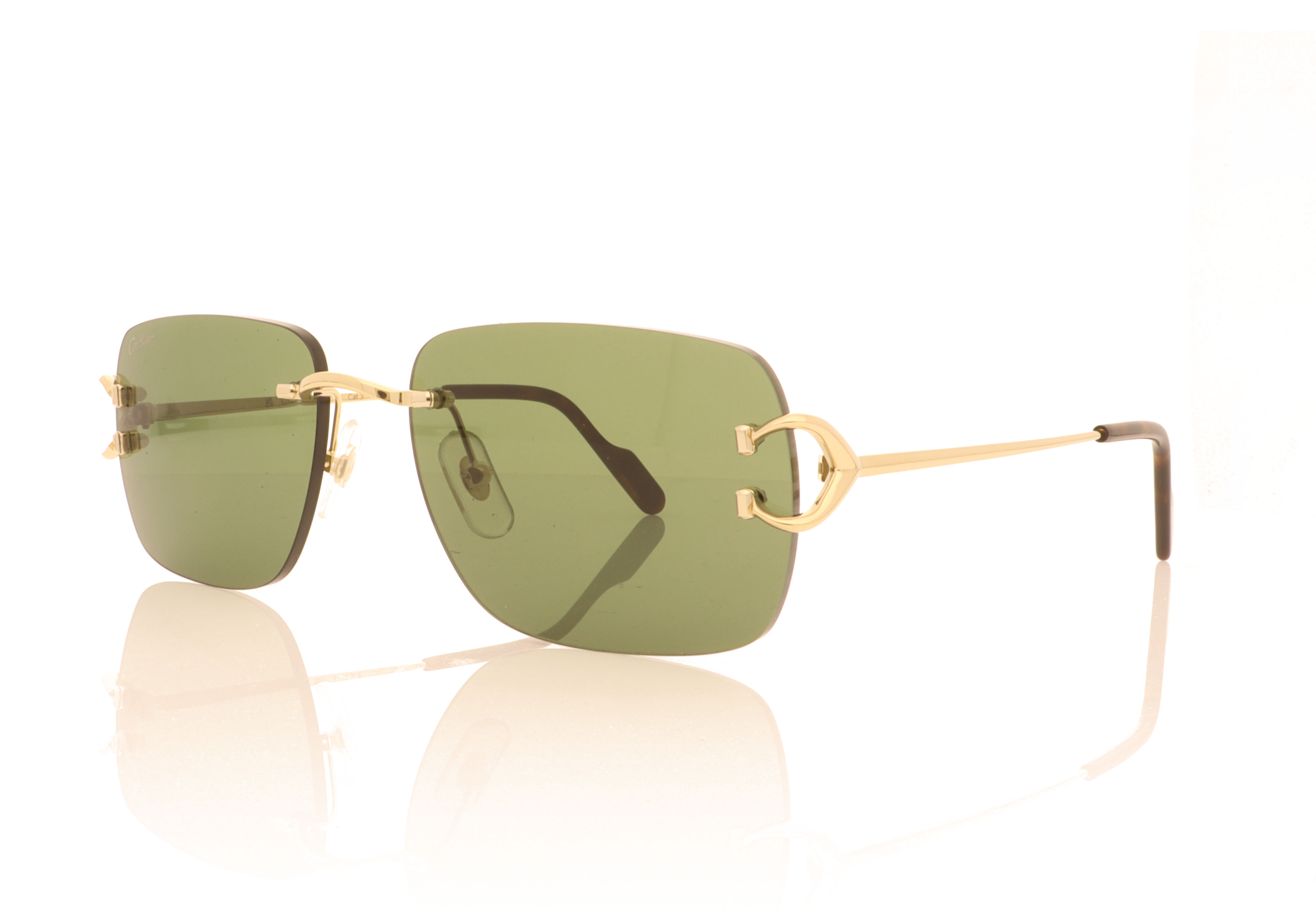 Cartier CT0330S Gold/Green 002 Sunglasses