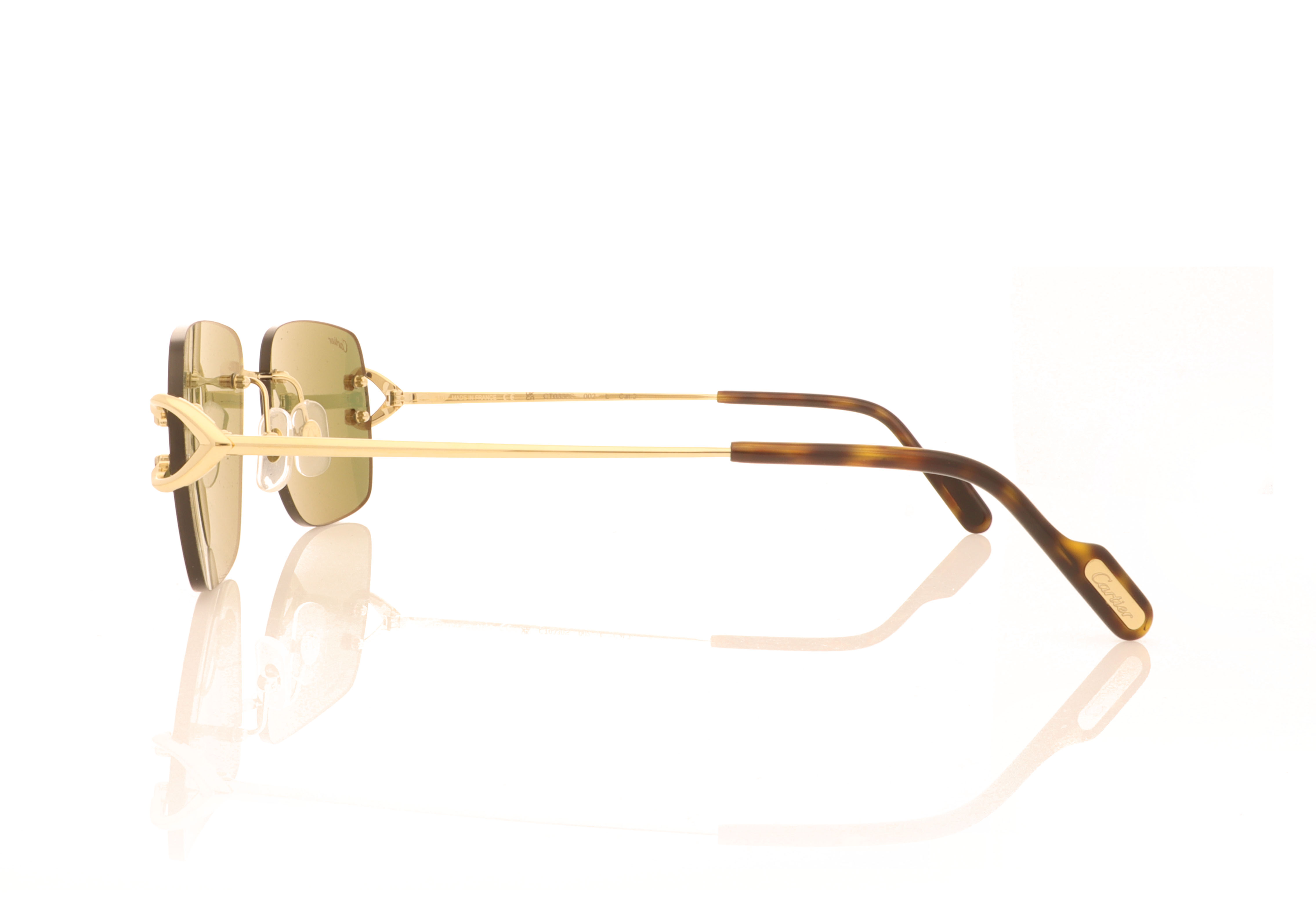 Cartier CT0330S Gold/Green 002 Sunglasses