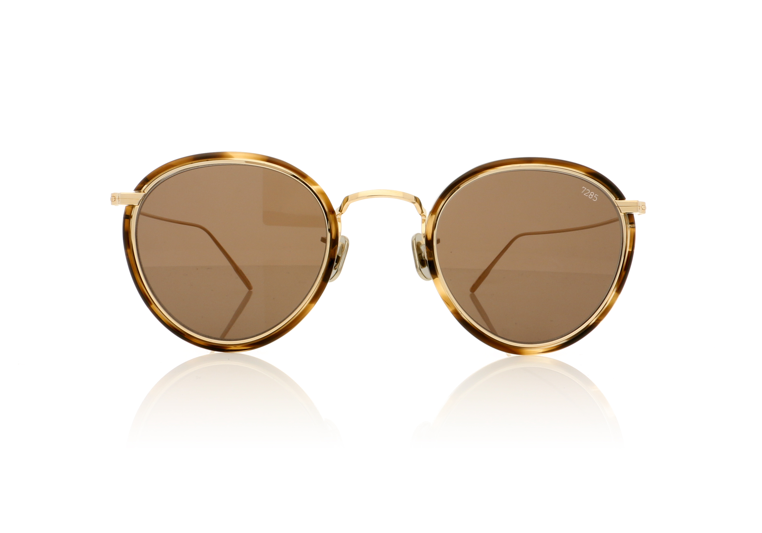 Eyevan 7285 717E Brown Swirl/Gold/Brown Lenses 3320 Sunglasses