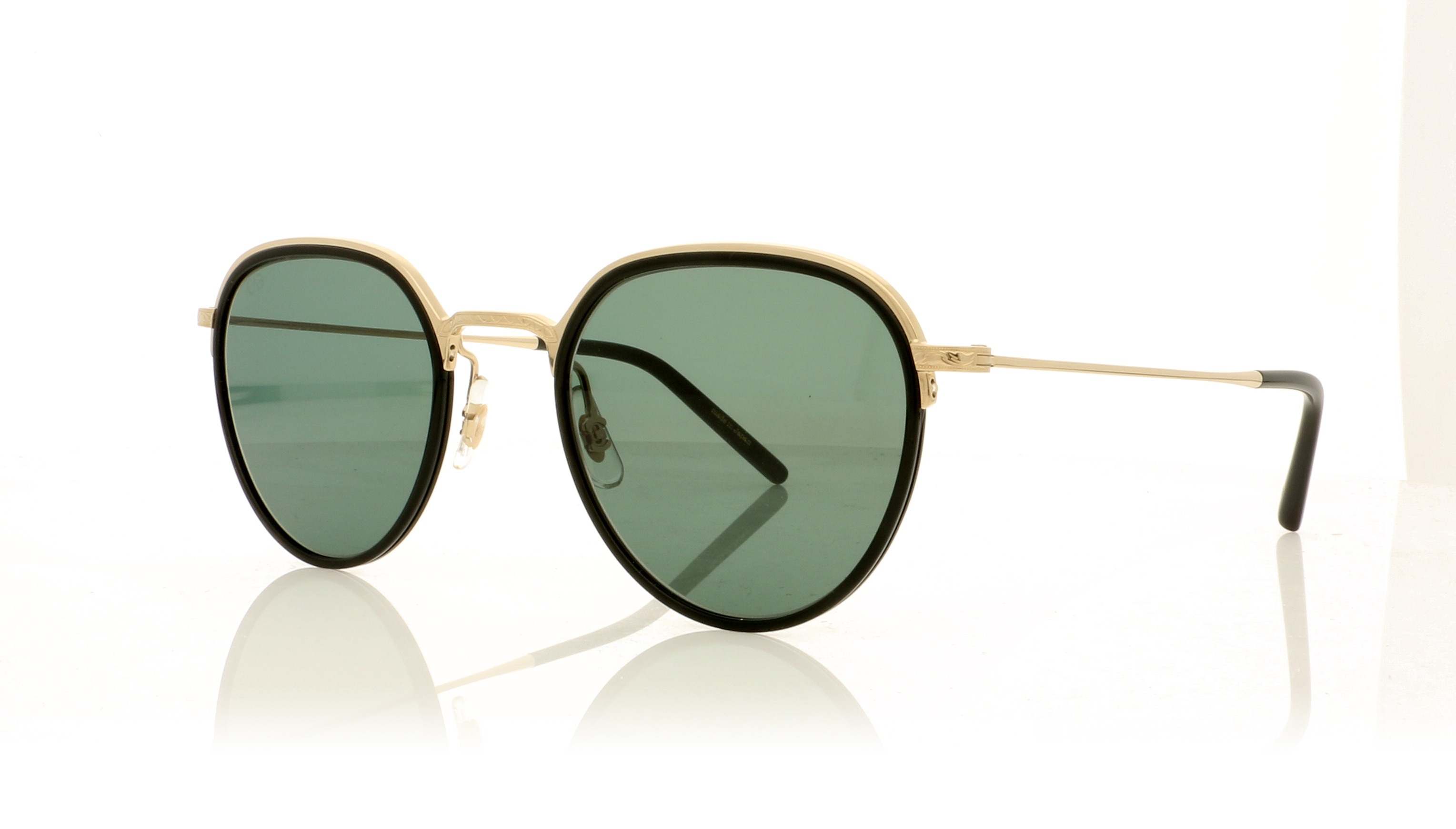 Eyevan 7285 Romney Gold/Black/Green Lenses G-C. GRN Sunglasses