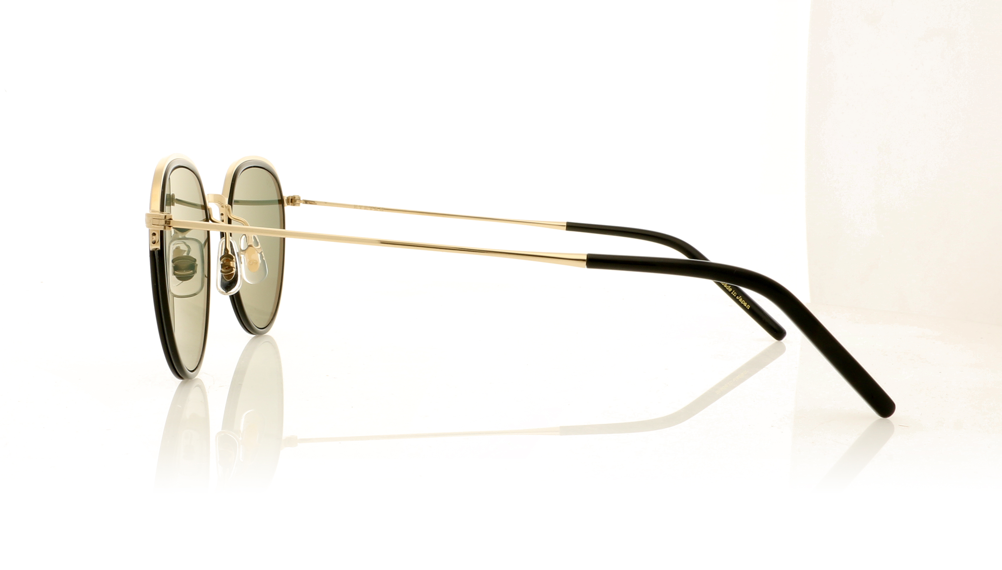 Eyevan 7285 Romney Gold/Black/Green Lenses G-C. GRN Sunglasses